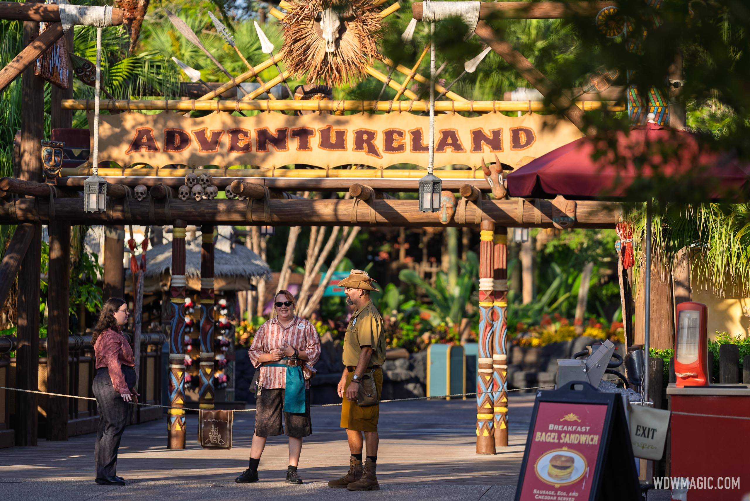 Adventureland Marquee Sign Returns After Refurbishment at Magic Kingdom