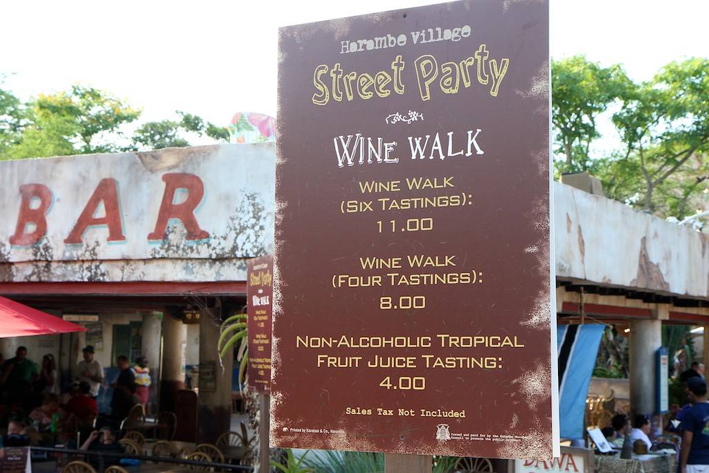 Harambe Village Wine Walk pricing