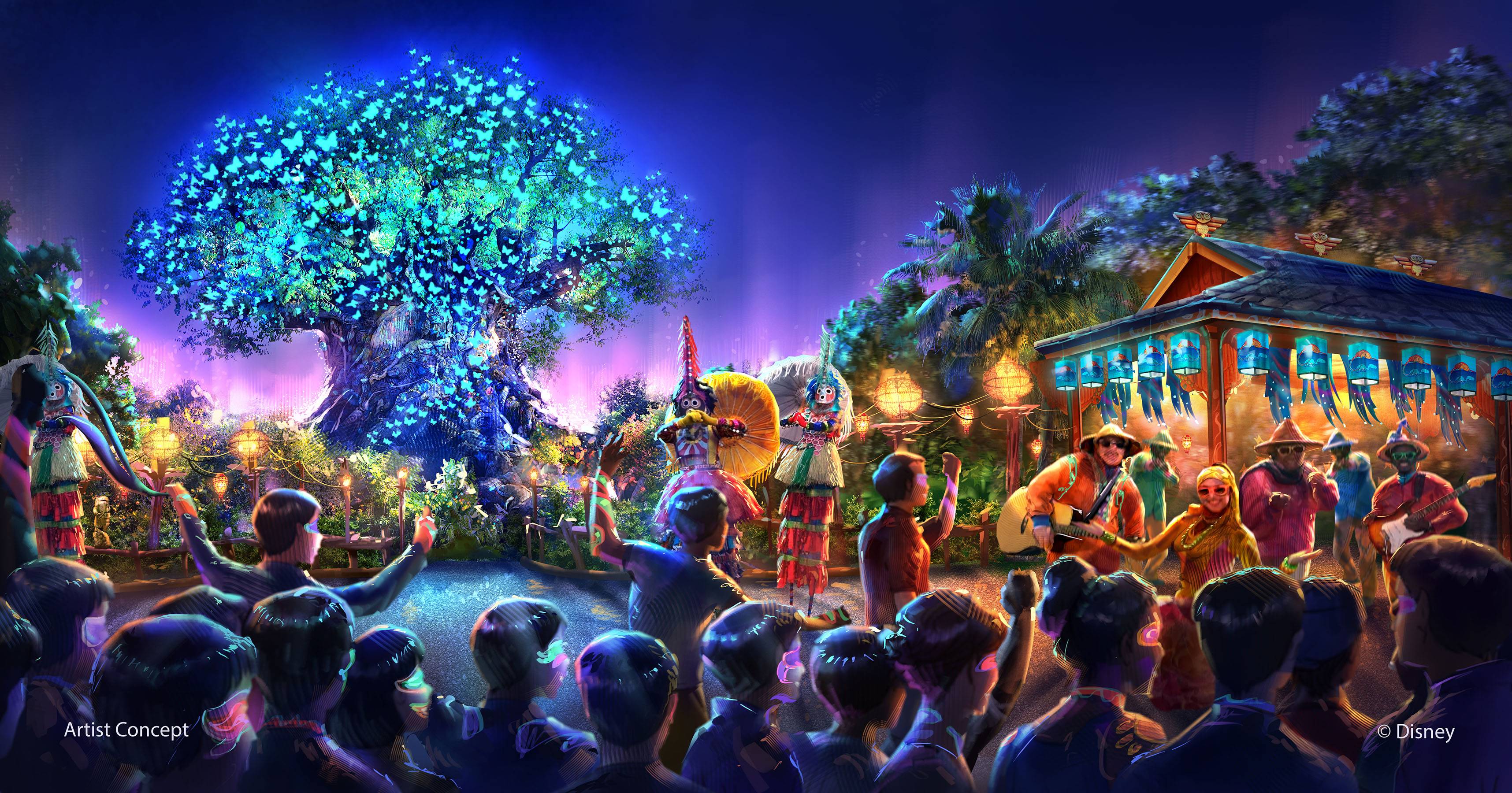Concept art of Disney's Animal Kingdom nighttime entertainment
