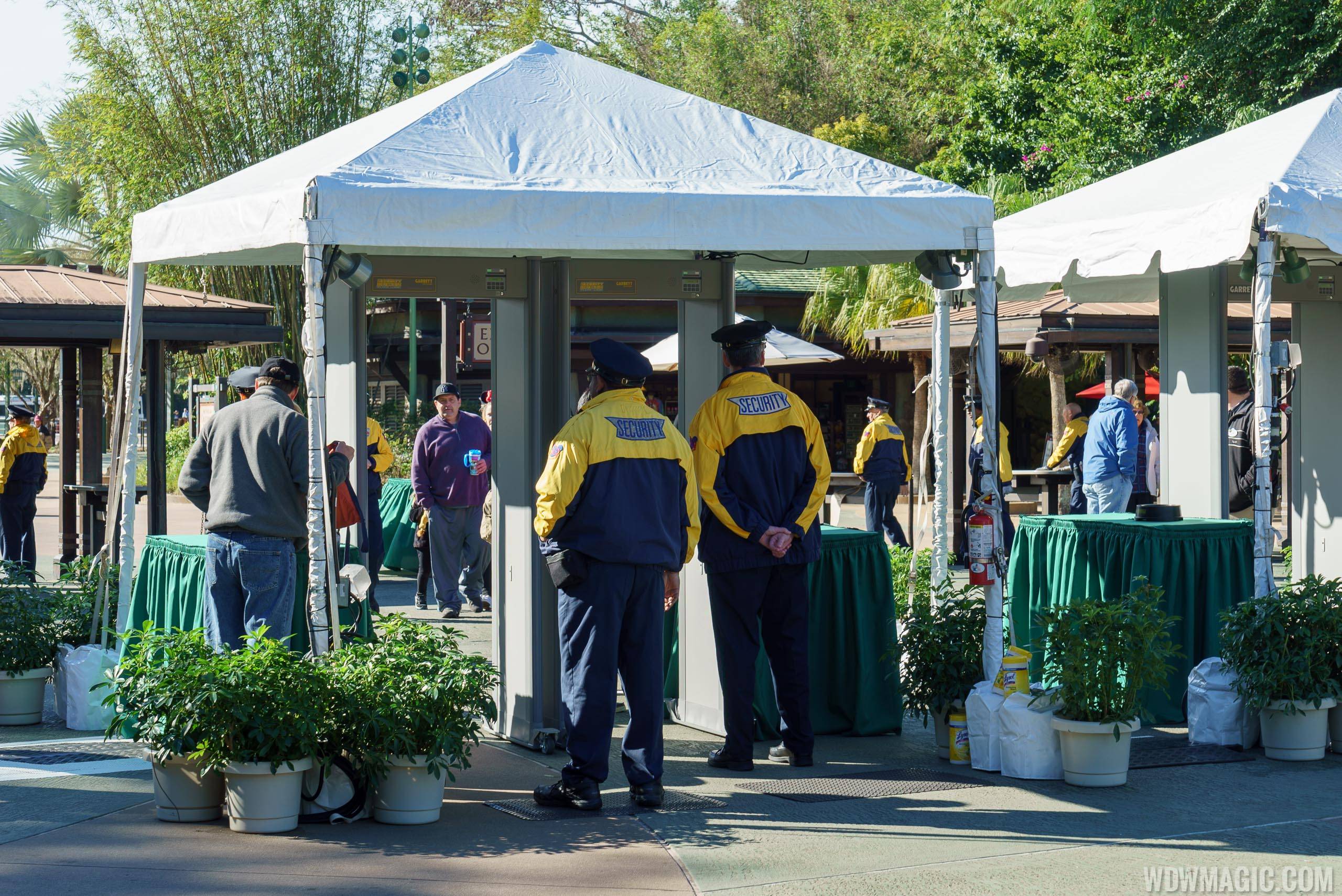 Disney Security operating metal detectors at Disney's Animal Kingdom