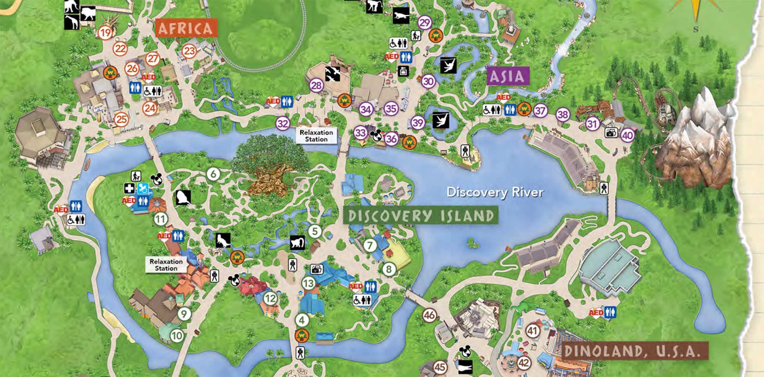 Disney's Animal Kingdom December 2020 guidemap