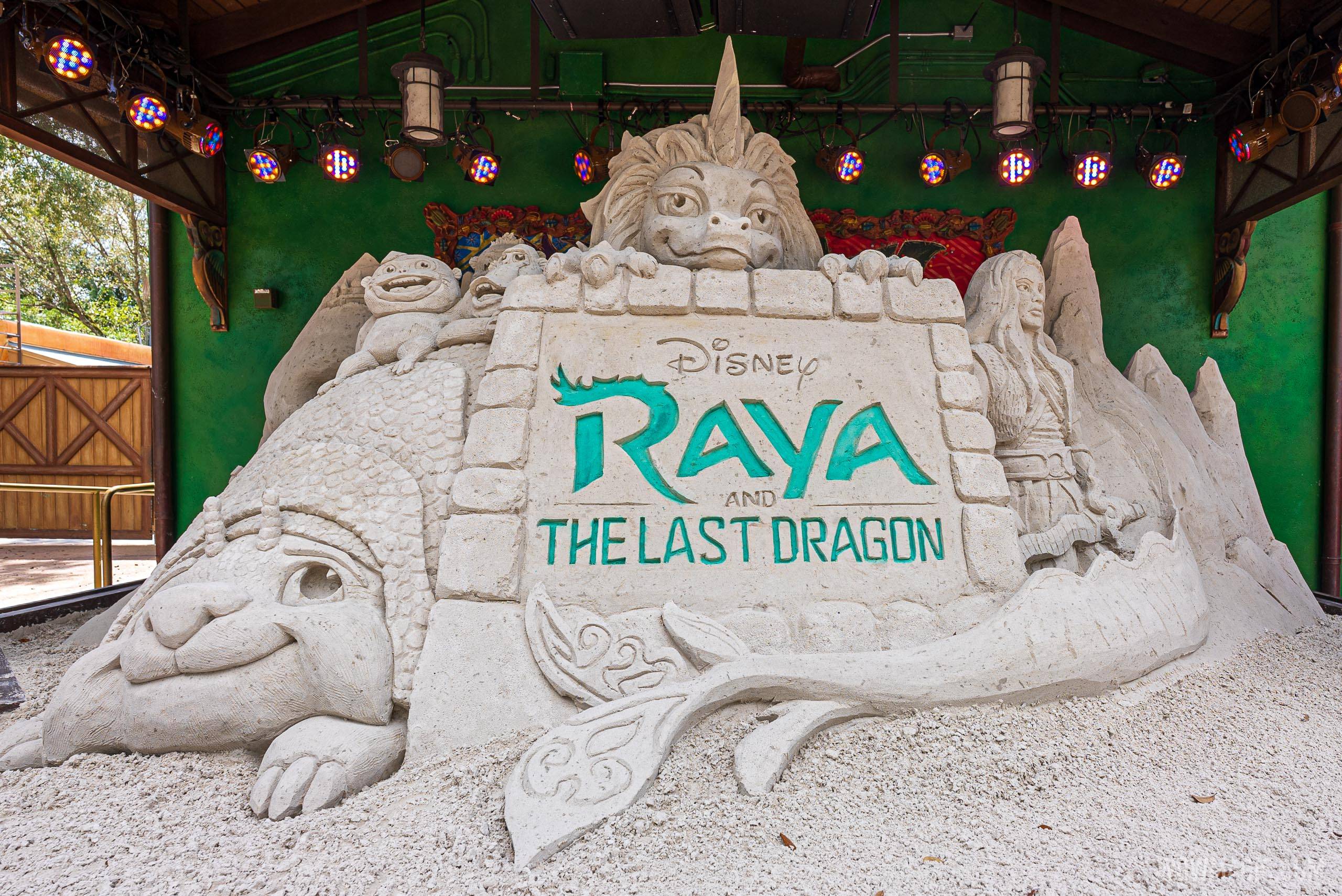 Completed 'Raya and the Last Dragon' sand sculpture
