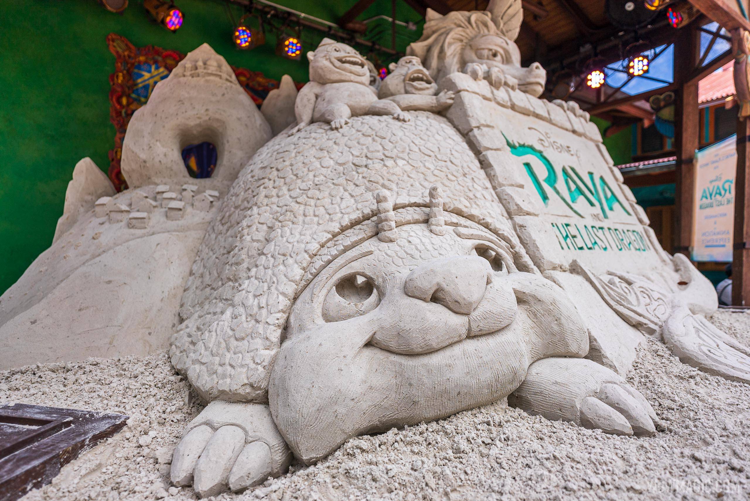 New Raya Sand Sculpture At Disney's Animal Kingdom – World Of Walt
