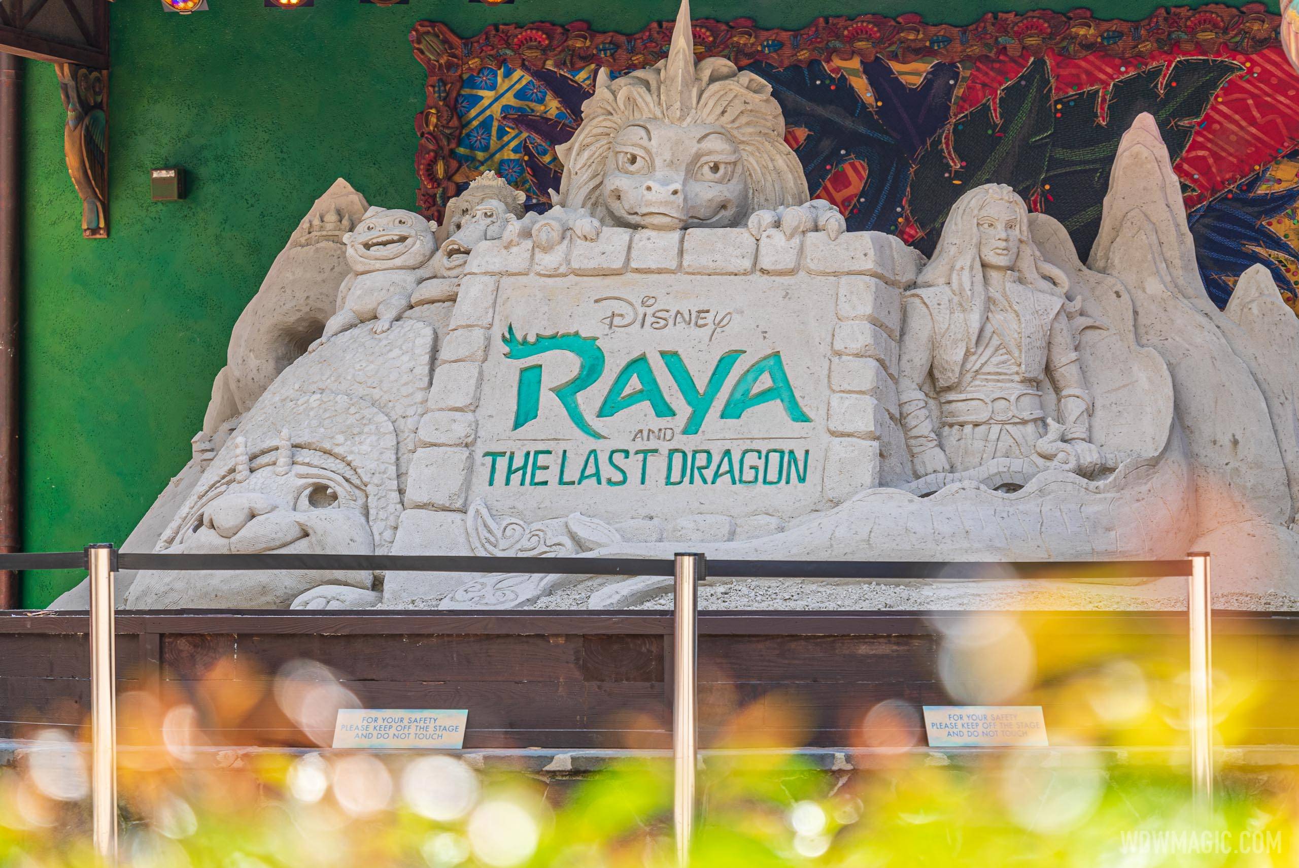 PHOTOS - A look at the completed 'Raya and the Last Dragon' sand sculpture at Disney's Animal Kingdom