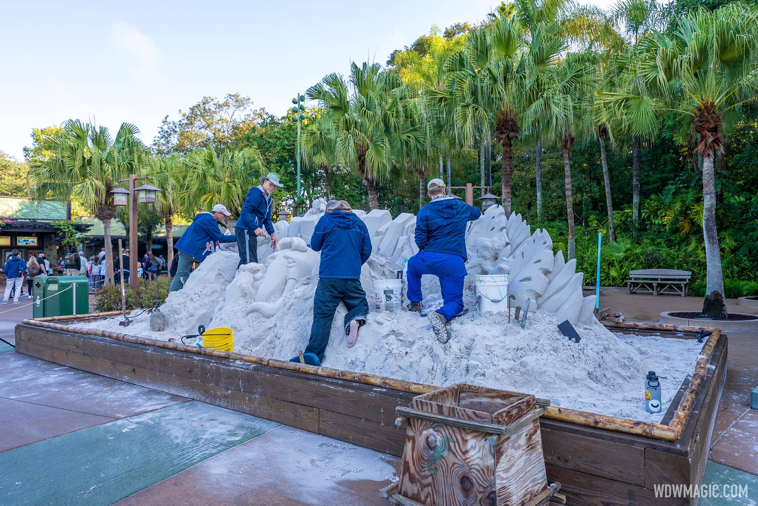 New 'Ice Age' sand sculpture being built at Disney's Animal Kingdom celebrating new Disney+ original