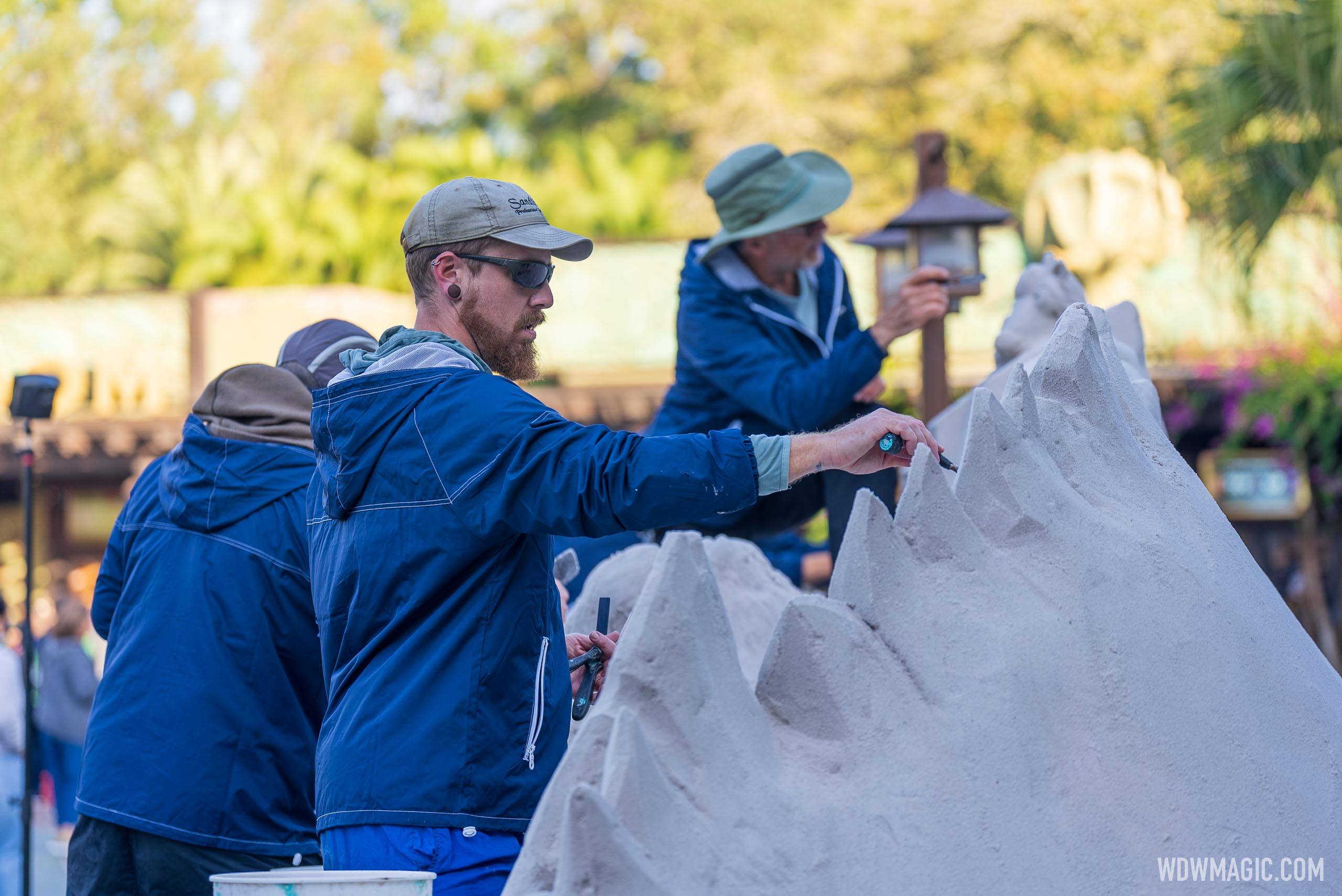 The Ice Age Adventures of Buck Wild sand sculpture at Disney's Animal Kingdom