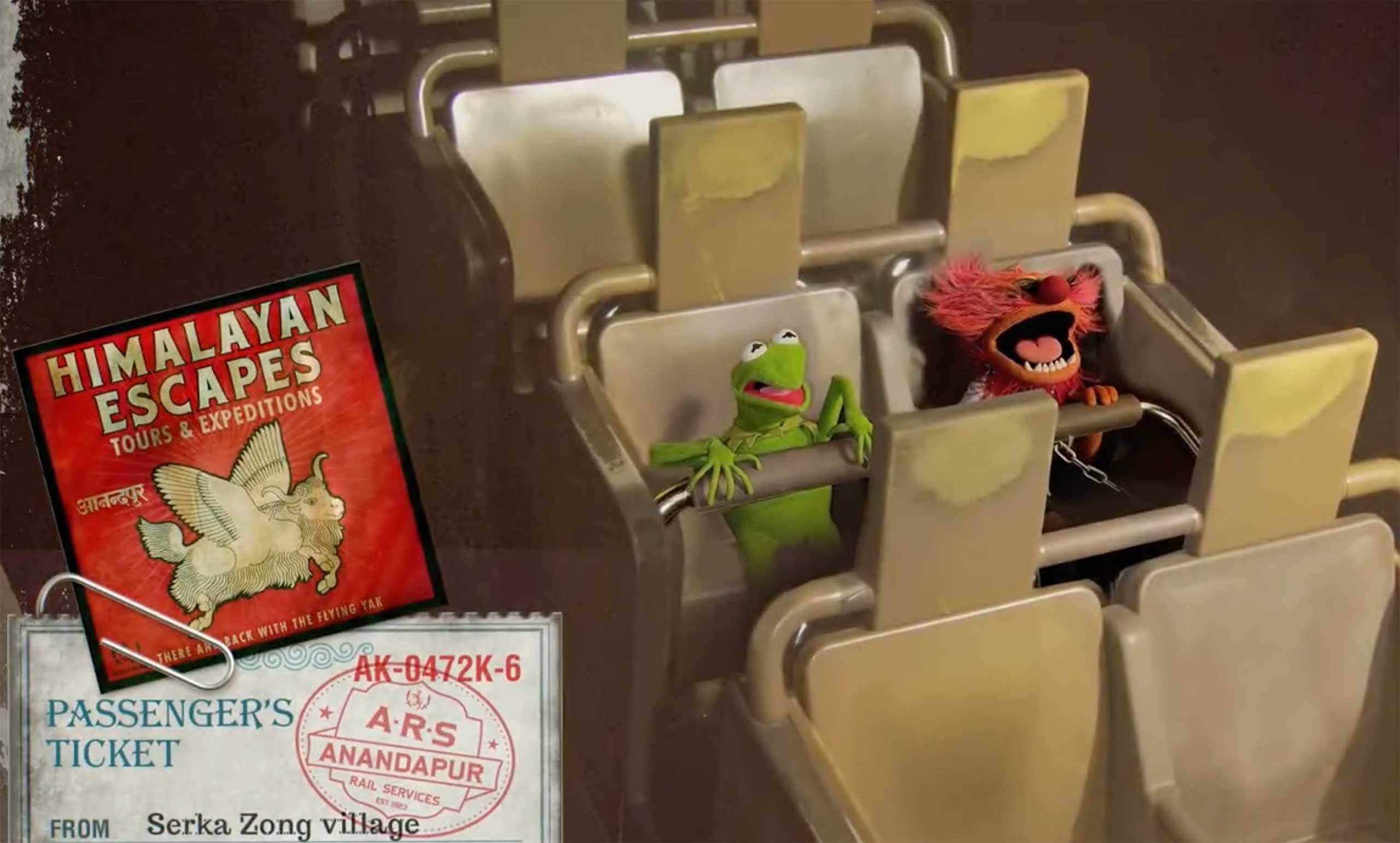 Kermit the Frog and Animal celebrate Disney's Animal Kingdom 25th anniversary