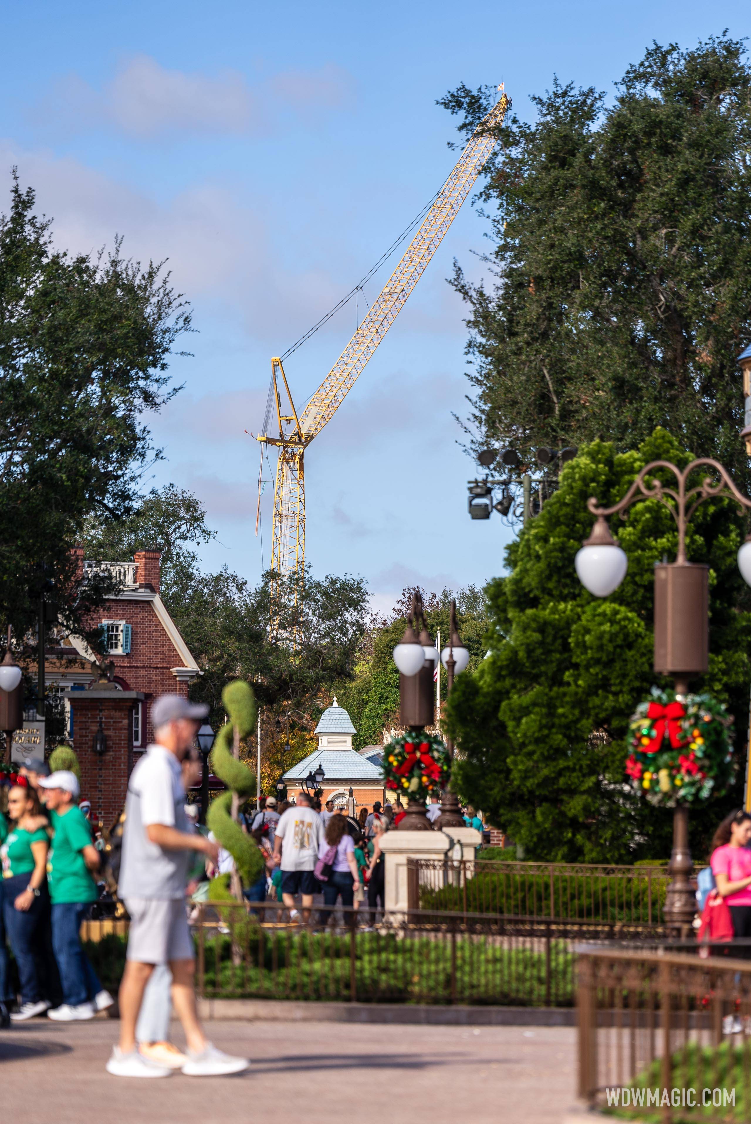 Crane Deployed at Big Thunder Mountain Railroad - December 17, 2024