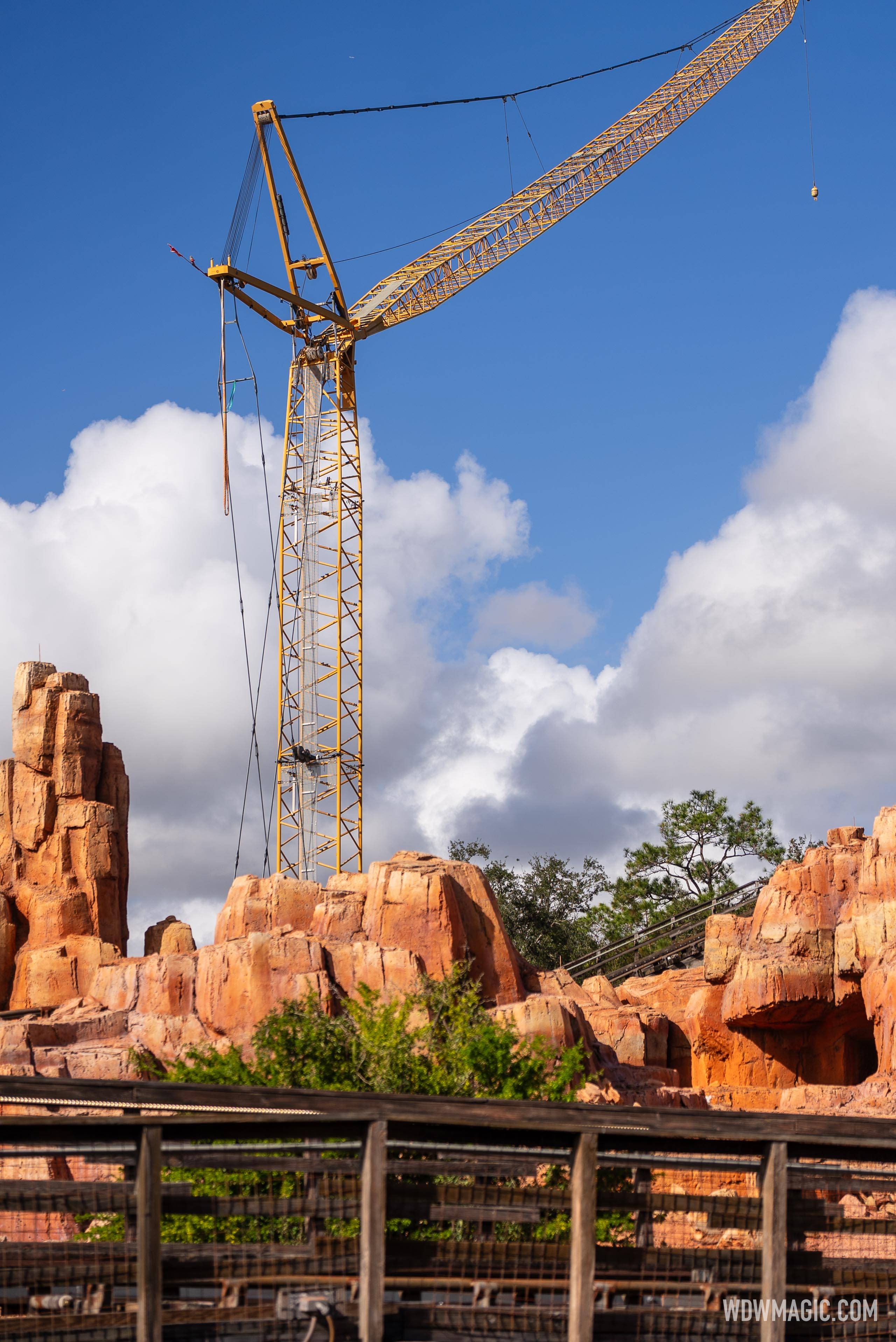 Crane Deployed at Big Thunder Mountain Railroad - December 17, 2024