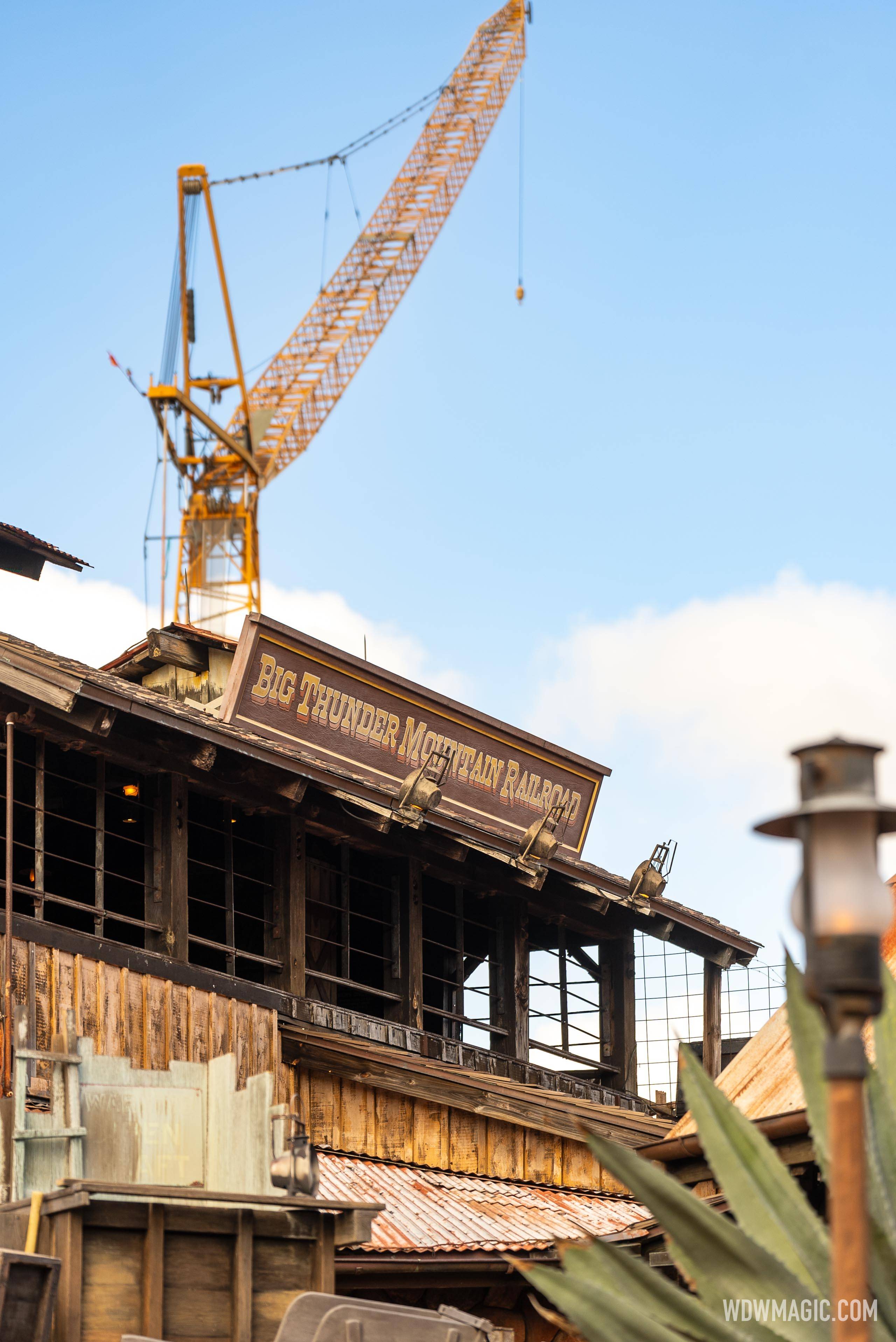 Crane Deployed at Big Thunder Mountain Railroad - December 17, 2024