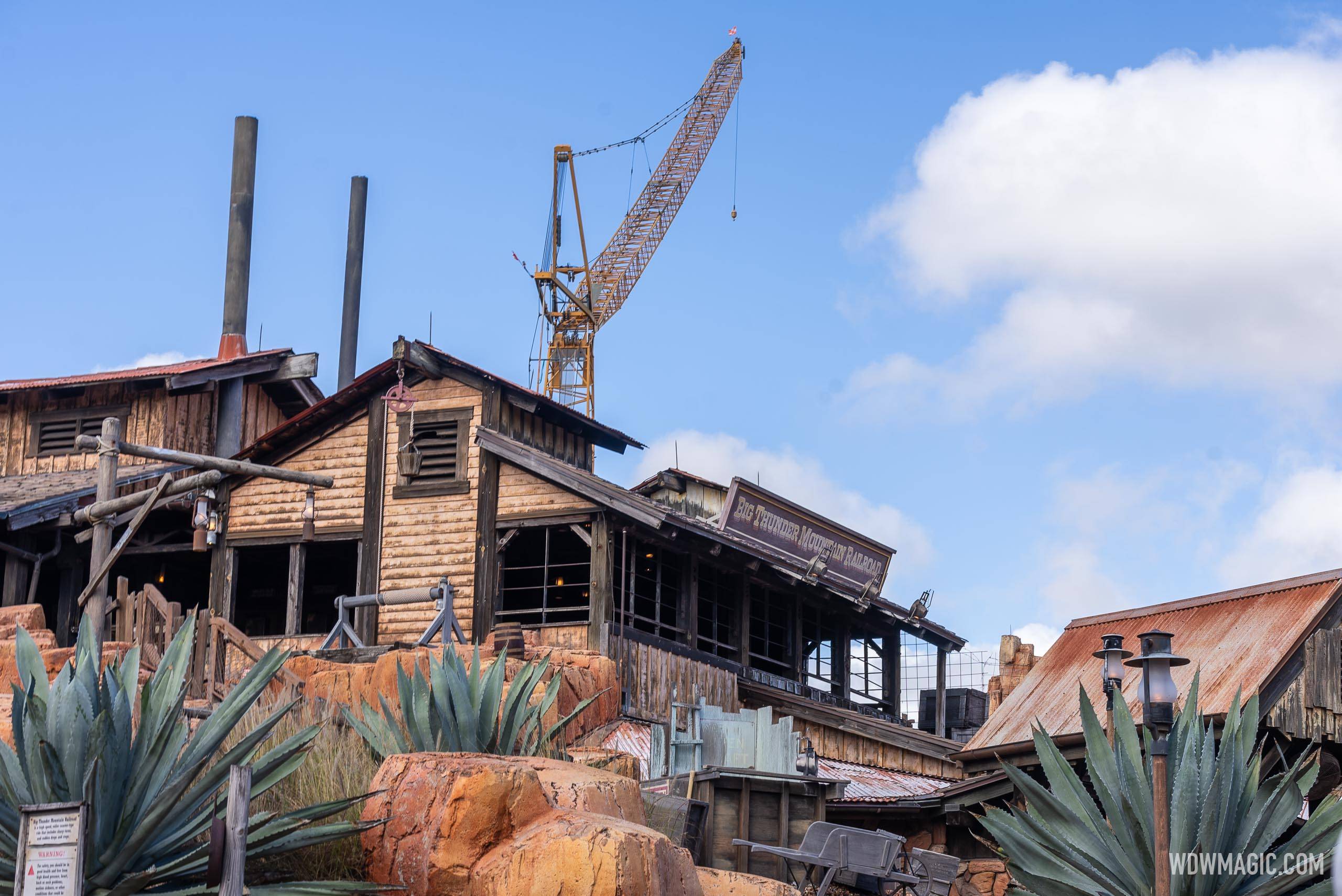 Crane Deployed at Big Thunder Mountain Railroad - December 17, 2024