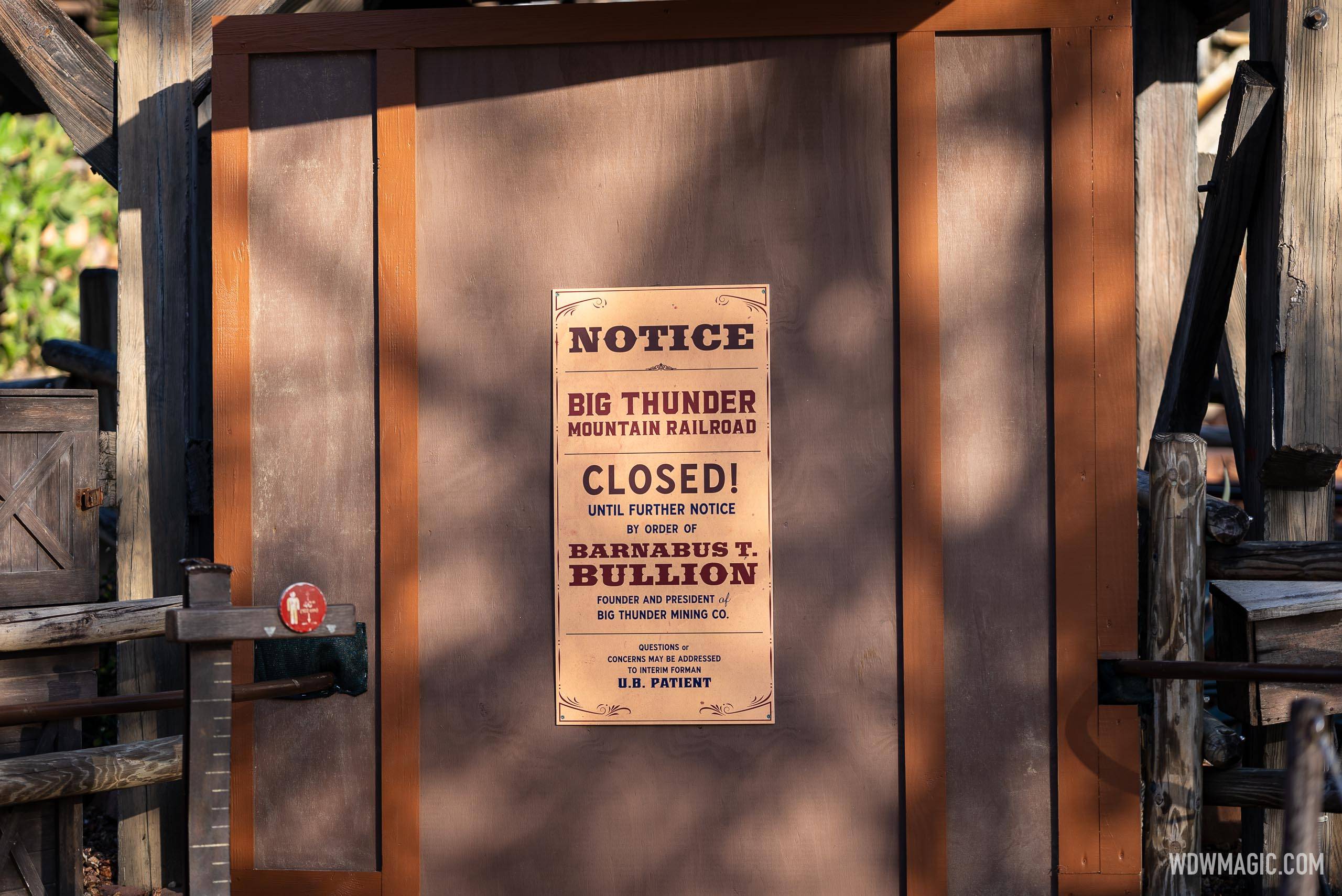 Big Thunder Mountain Railroad Closed for Refurbishment - January 6 2025