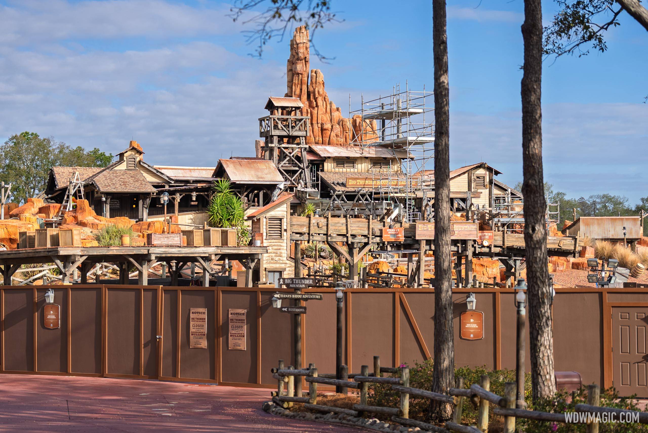 Latest Look at Big Thunder Mountain Work and Cleared Land for Villains and Cars Lands - Feb 18, 2026