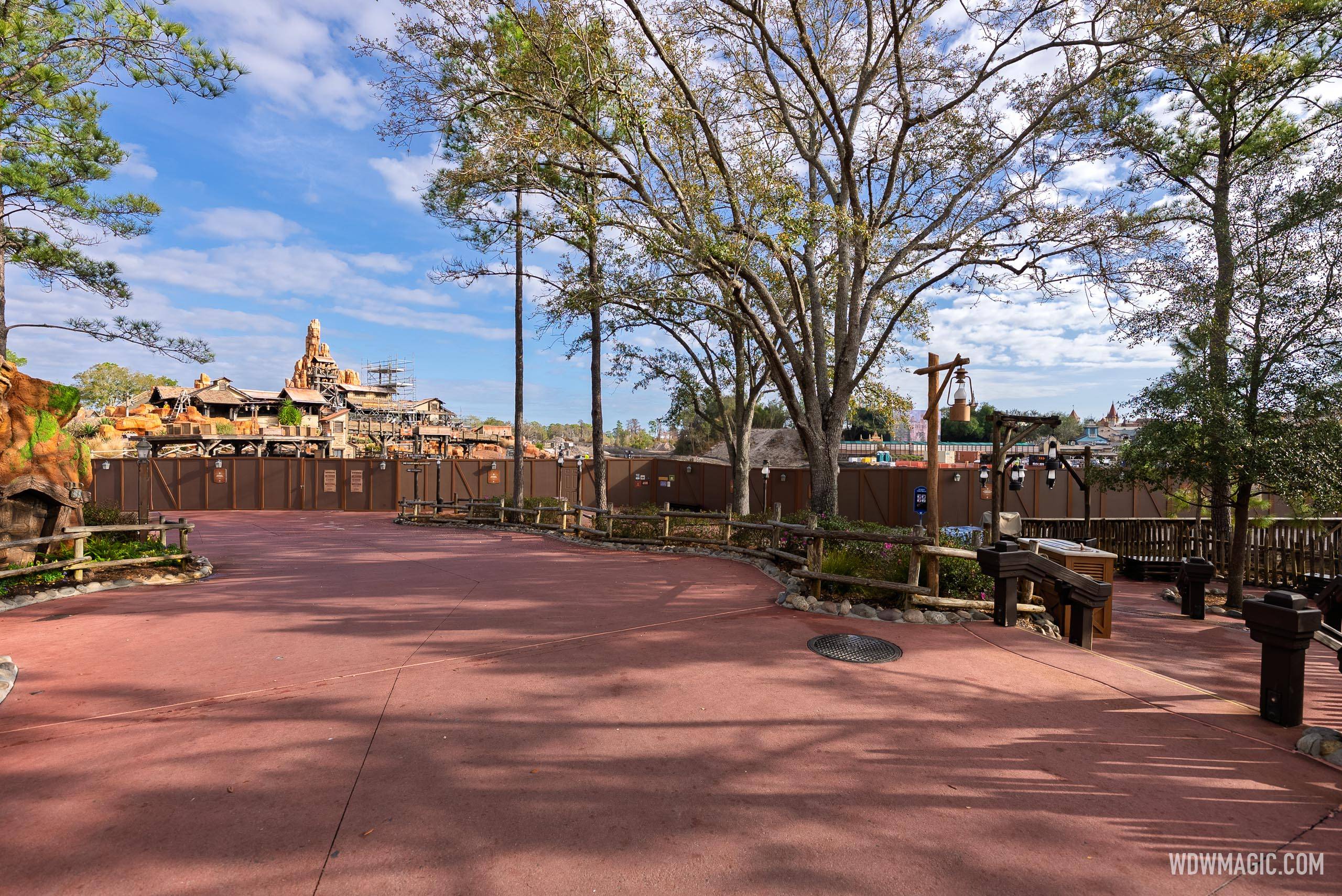 Latest Look at Big Thunder Mountain Work and Cleared Land for Villains and Cars Lands - Feb 18, 2026