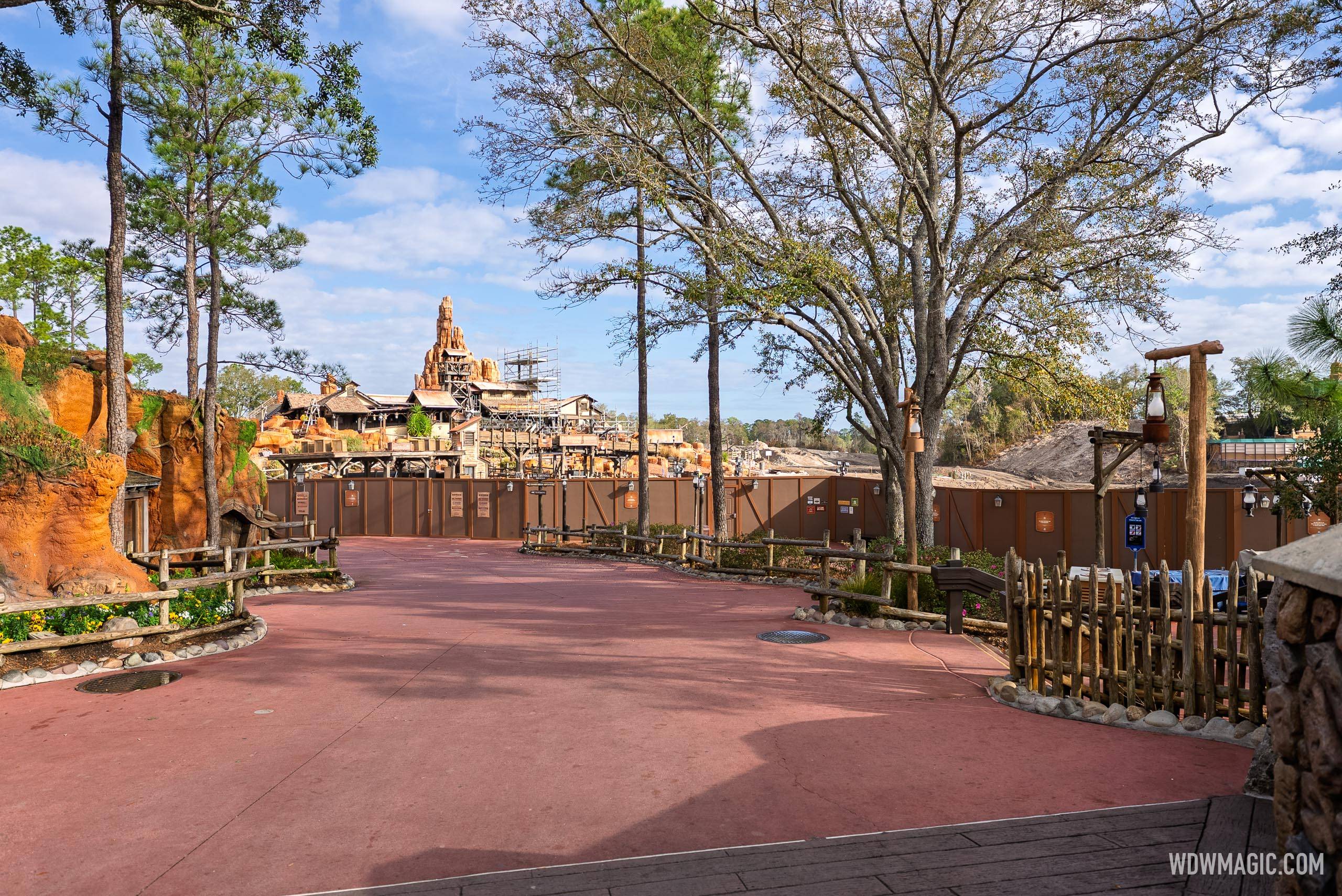 Latest Look at Big Thunder Mountain Work and Cleared Land for Villains and Cars Lands - Feb 18, 2026