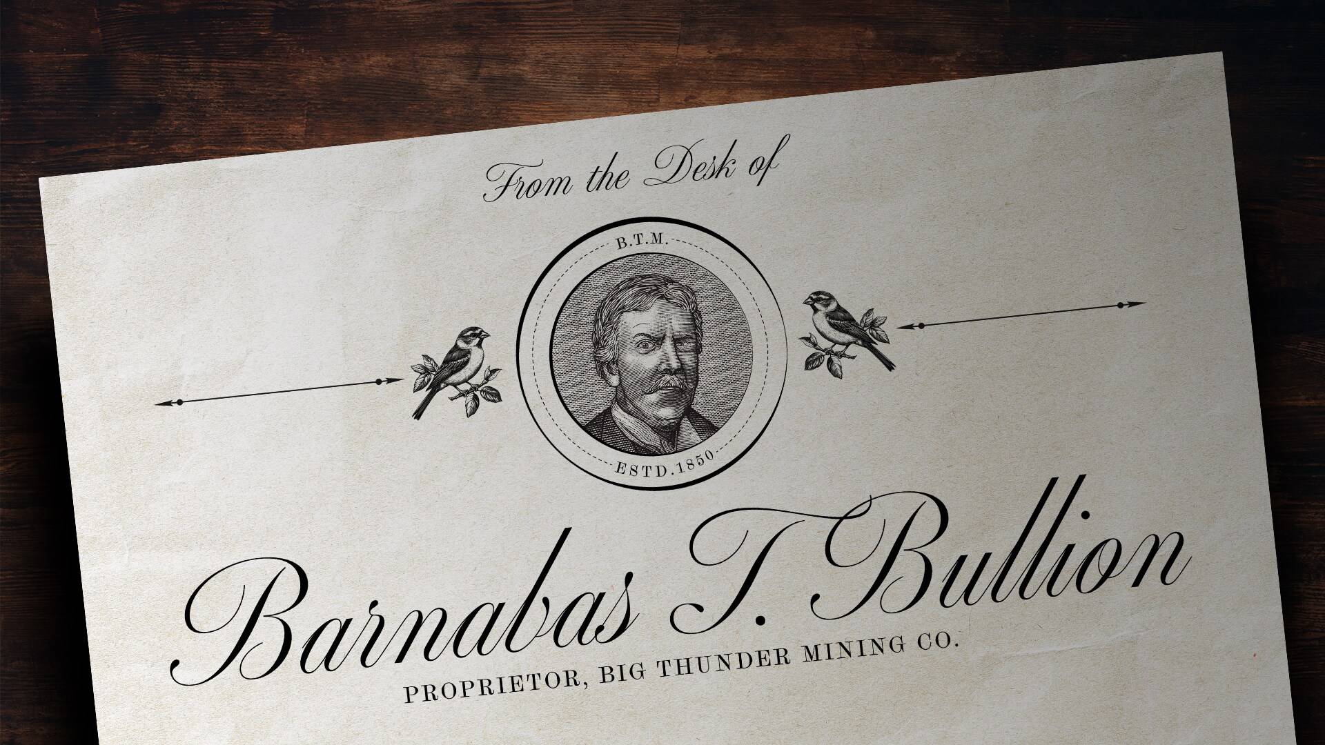 Barnabas T. Bullion Note Released Ahead of Big Thunder Reopening