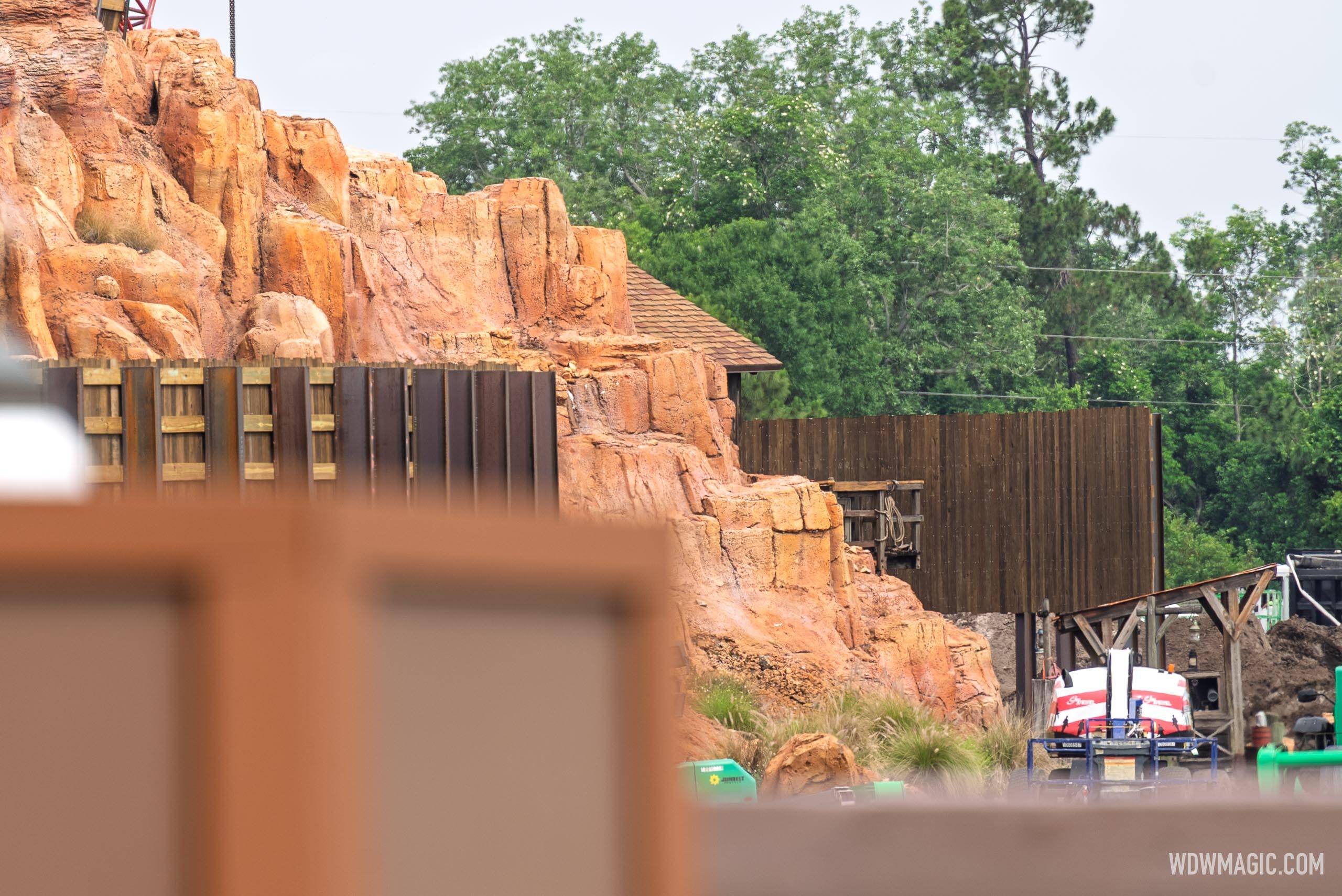Piston Peak Construction Wall Now in Place at Big Thunder Mountain Railroad