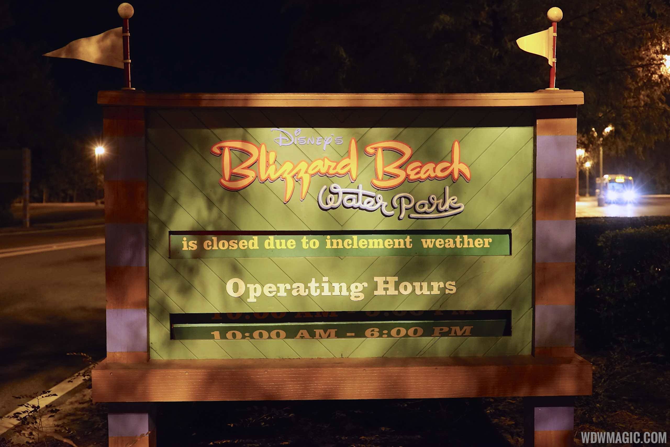 Blizzard Beach closed due to inclement weather