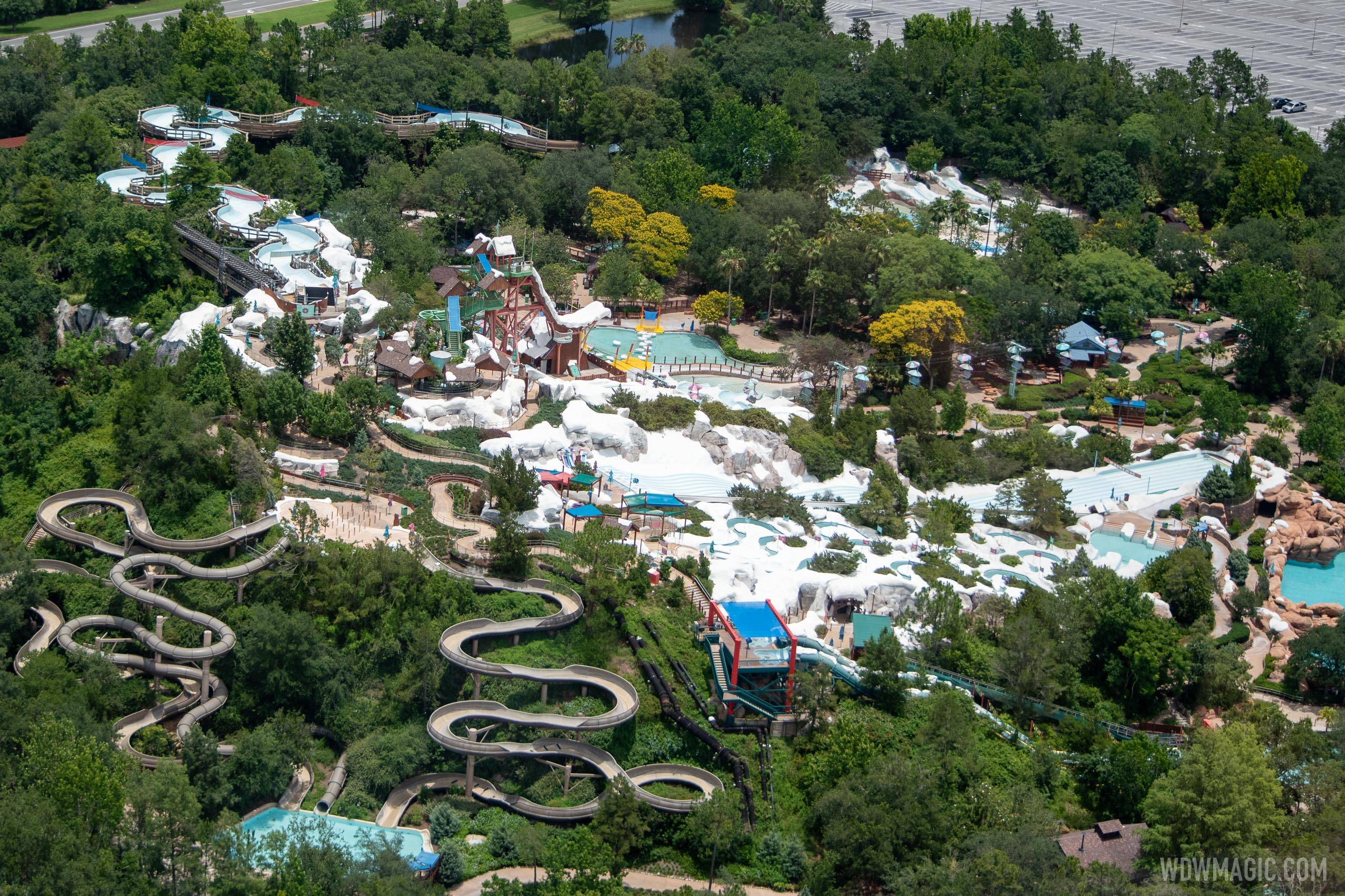 Blizzard Beach closed viewed from the air