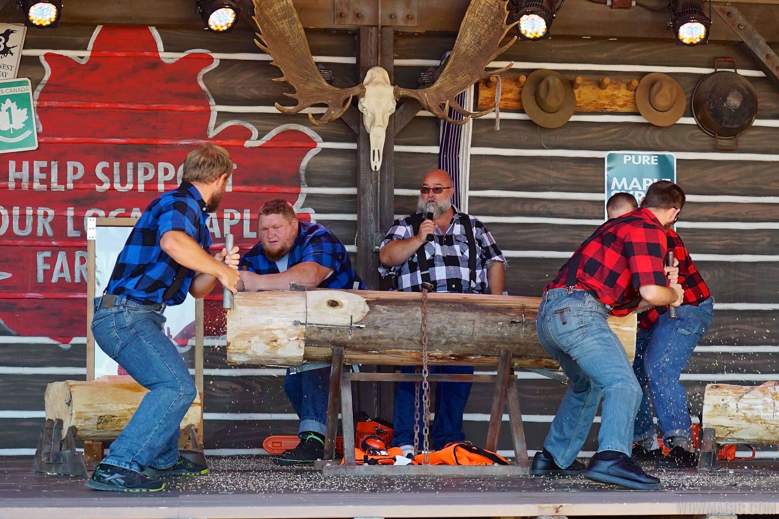 VIDEO - Canadian Lumberjack Show makes its debut performance at Epcot's Canada Pavilion