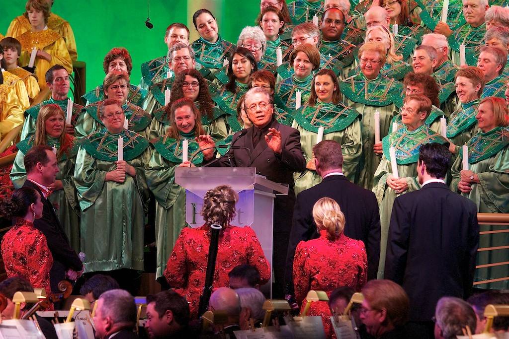 Edward James Olmos narrating Candlelight Processional 2011