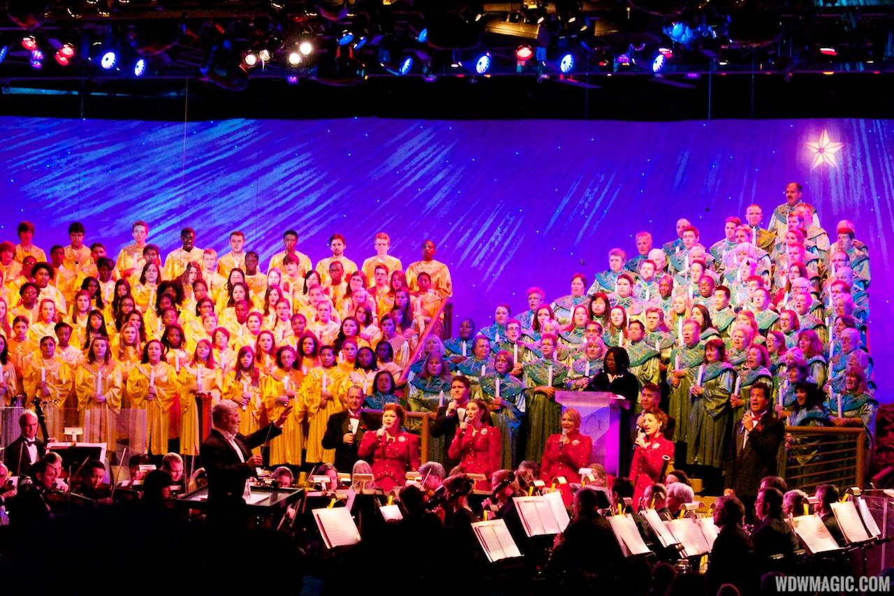 Whoopi Goldberg and choir at the Candlelight Processional