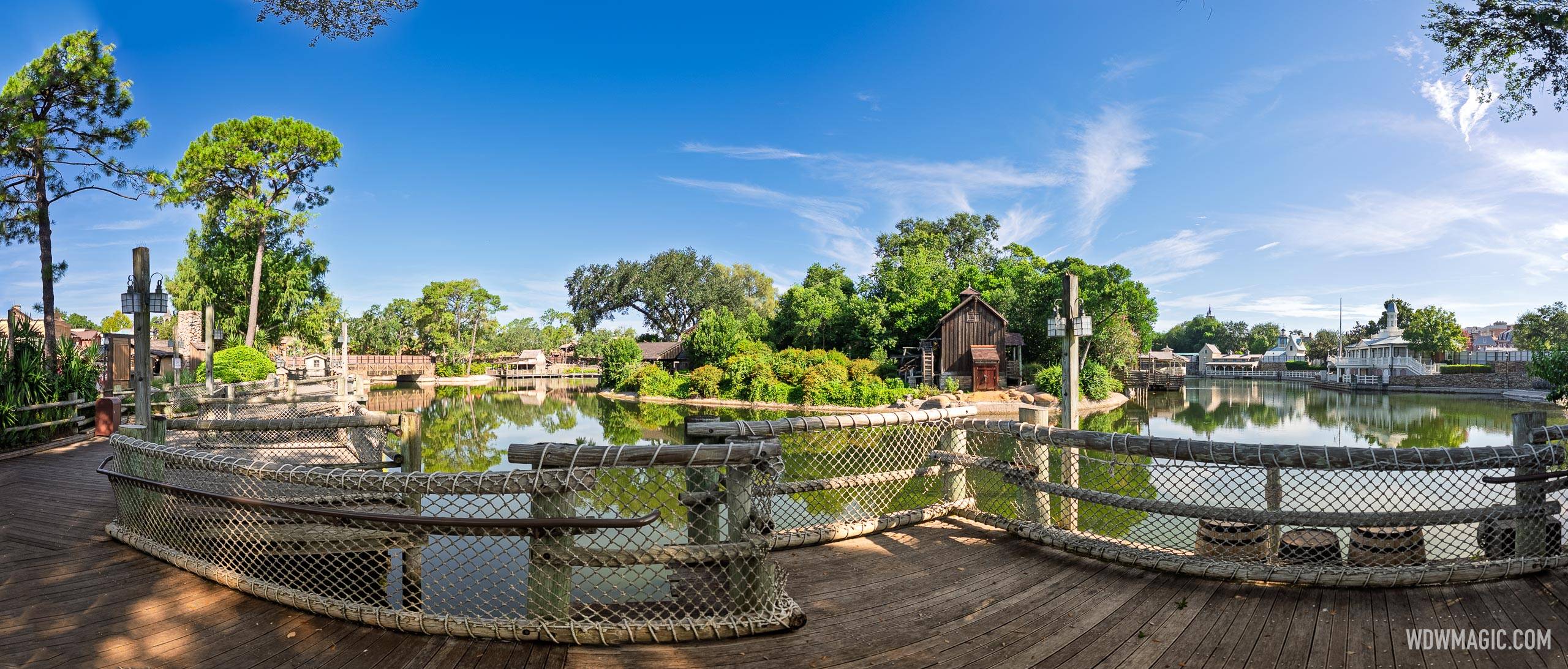 Latest Look at Frontierland Construction for Cars Land as Rivers of America Water Levels Drop
