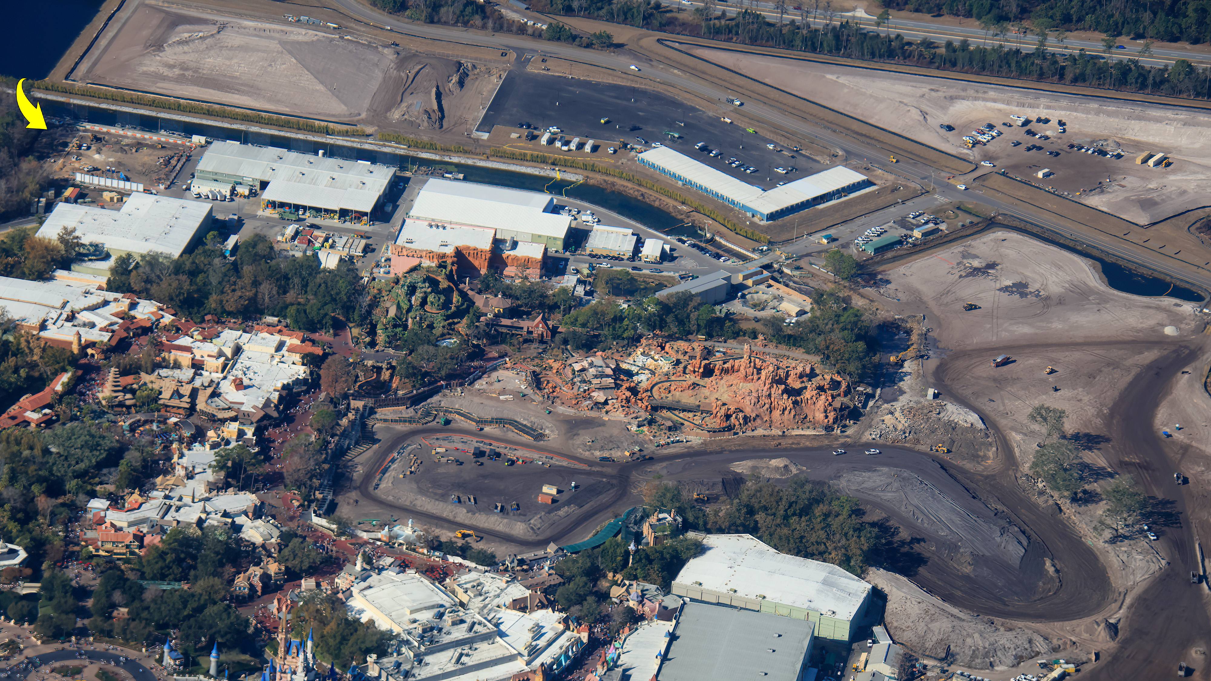 Magic Kingdom Piston Peak Construction - Aerial Photos February 13 2026