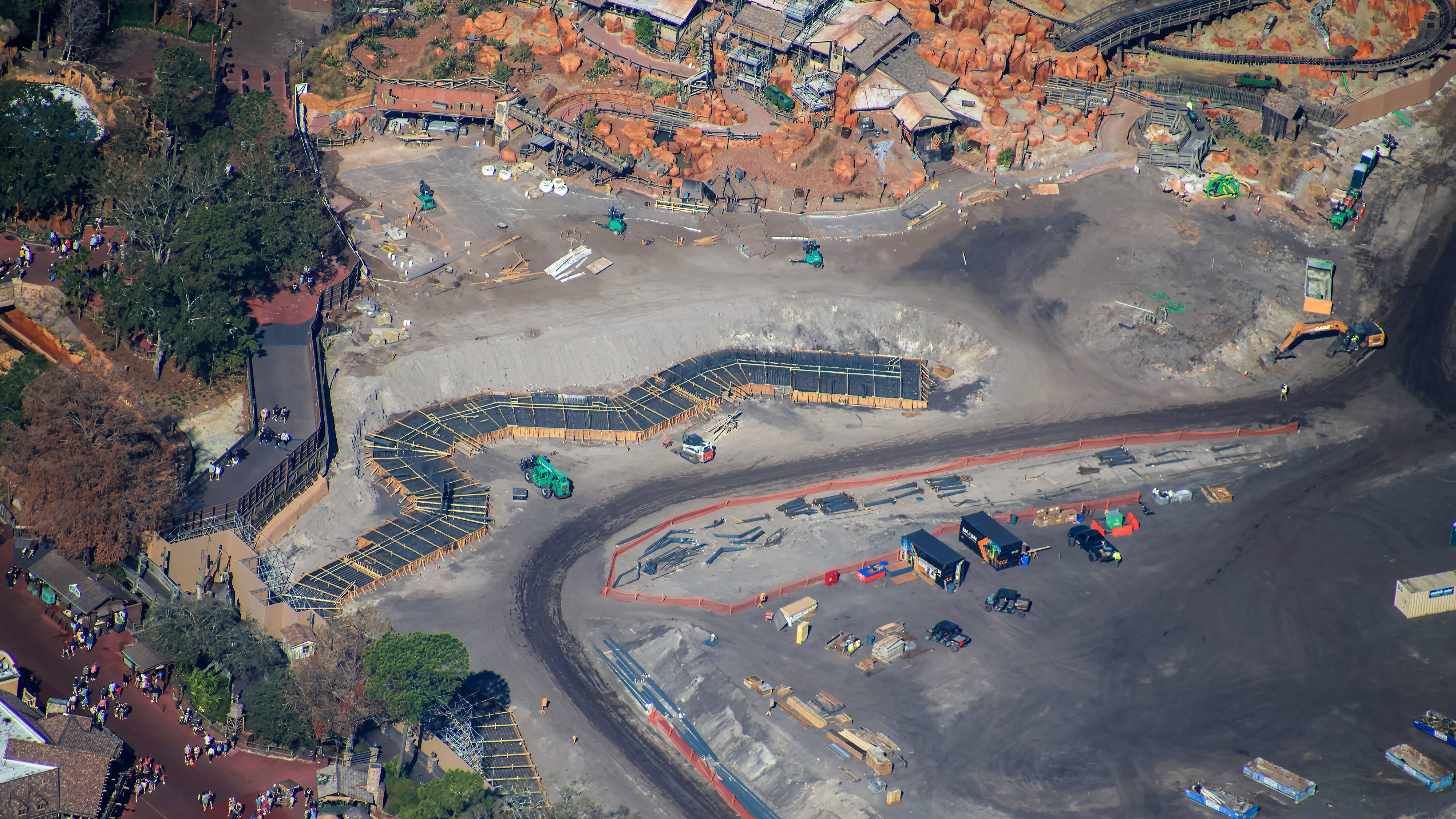New Aerial Photos Show Foundation Work Underway at Magic Kingdom Cars Land Expansion
