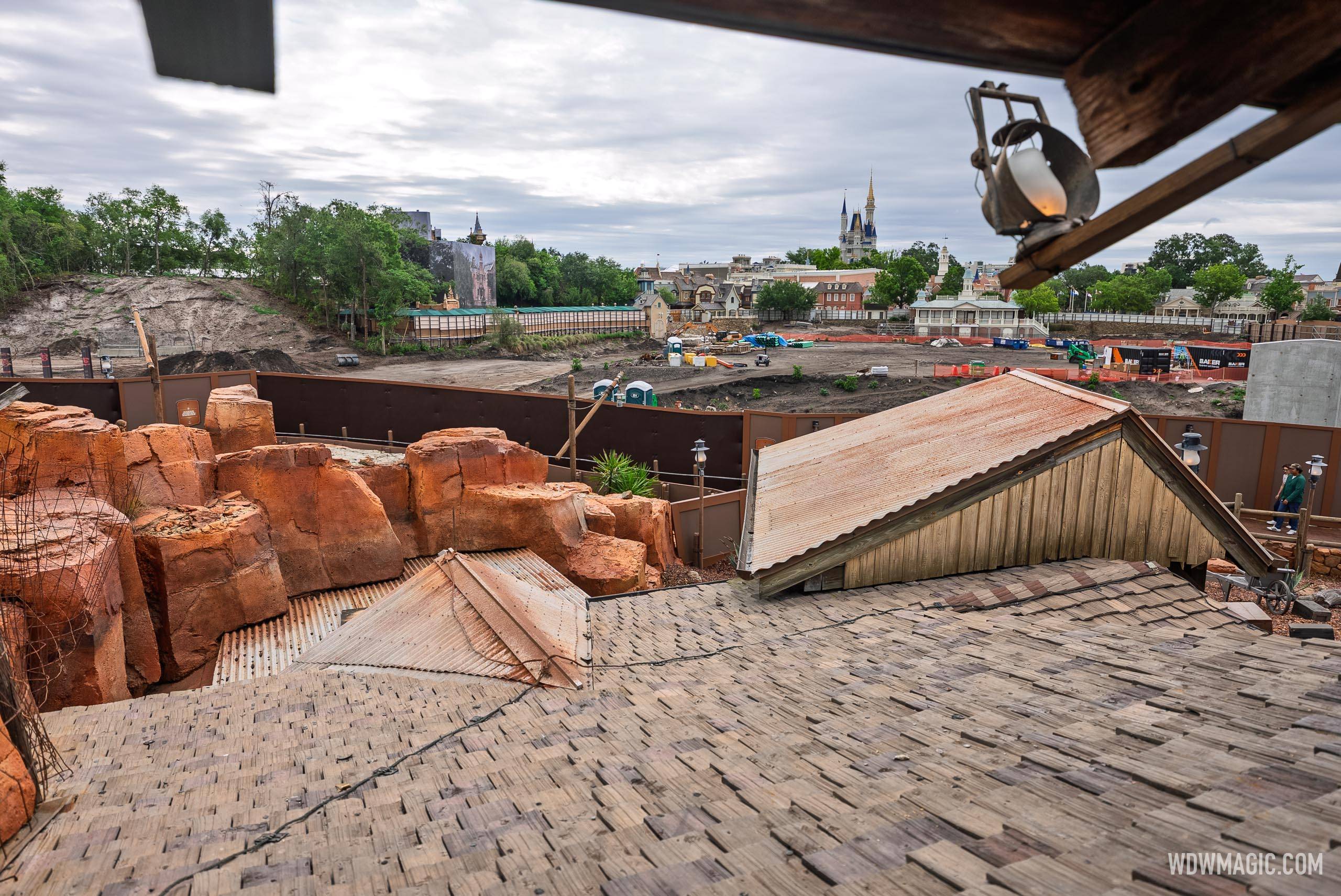 Piston Peak Construction Views from Big Thunder Mountain Railroad Queue - May 3 2026