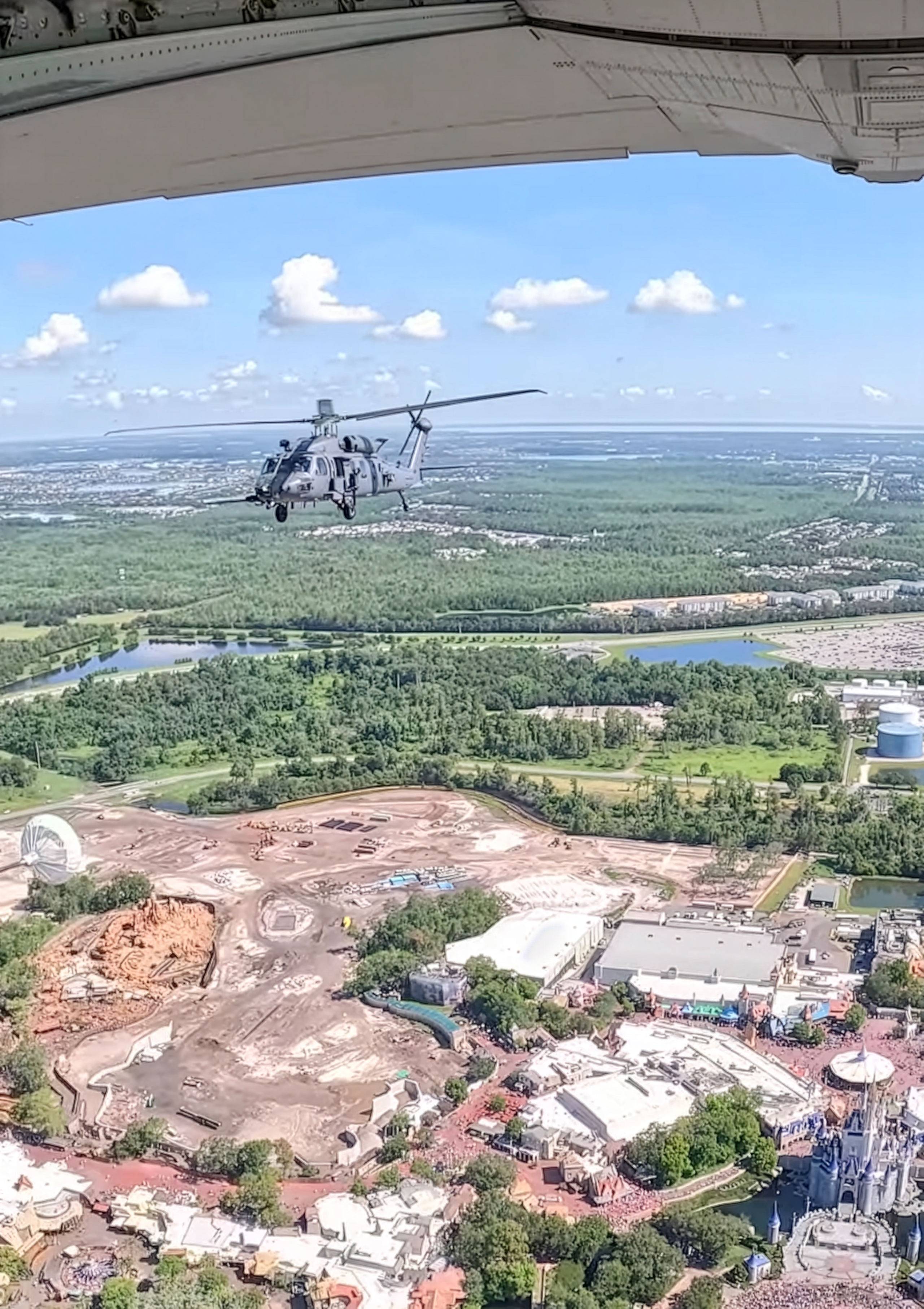 U.S. Air Force flyover captures Piston Peak construction at Magic Kingdom July 4 2026