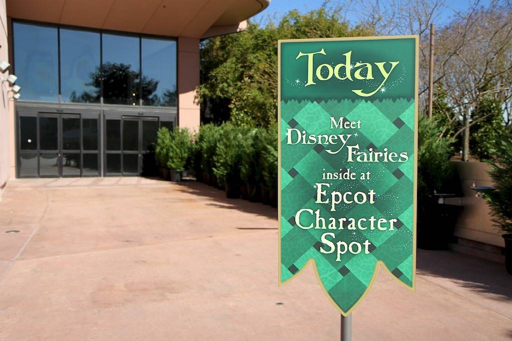 The location near to Mouse Gear that is not yet open - signs direct guests to Character Spot