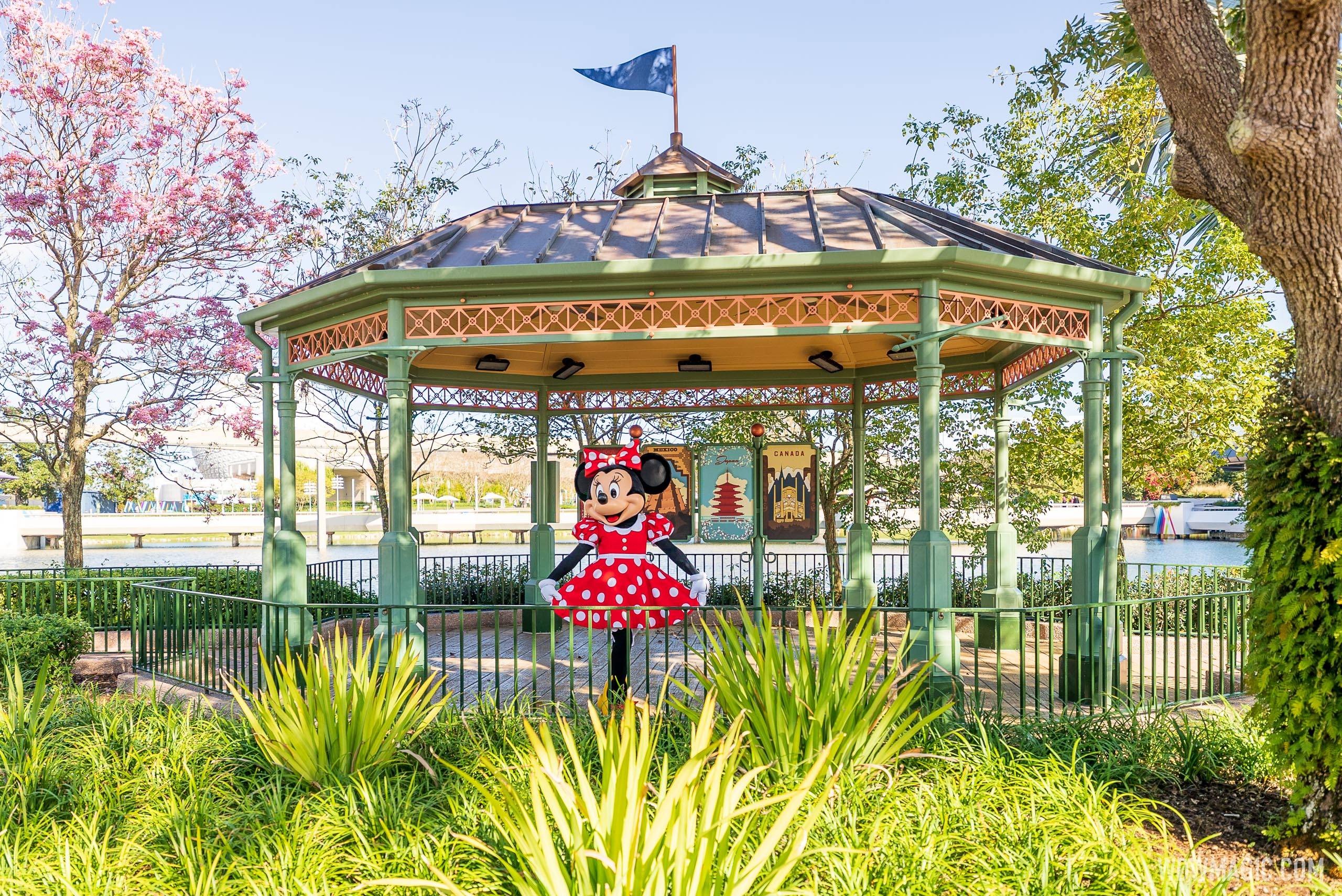 Minnie Mouse meet and greet at the EPCOT World Showcase Gazebo