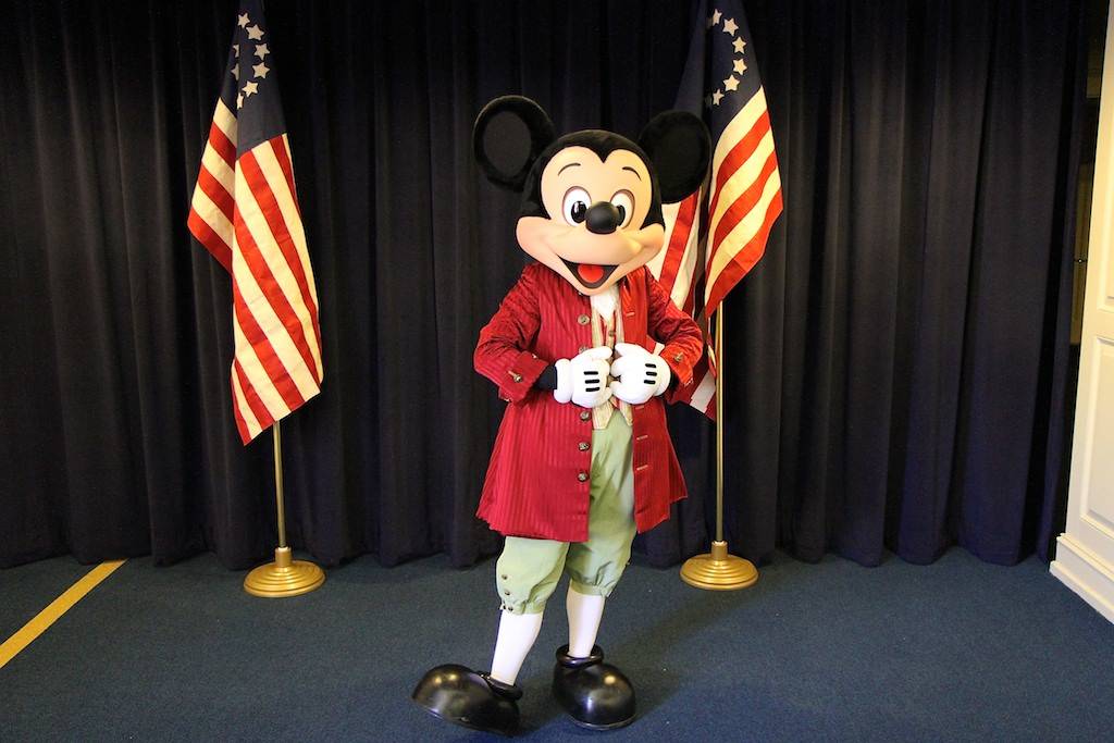 Mickey meet and greet inside Hall of Presidents, Liberty Square
