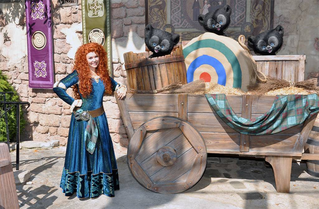 PHOTO - Merida and the bear cubs from the new 'Brave' Play and Greet experience in the Magic Kingdom
