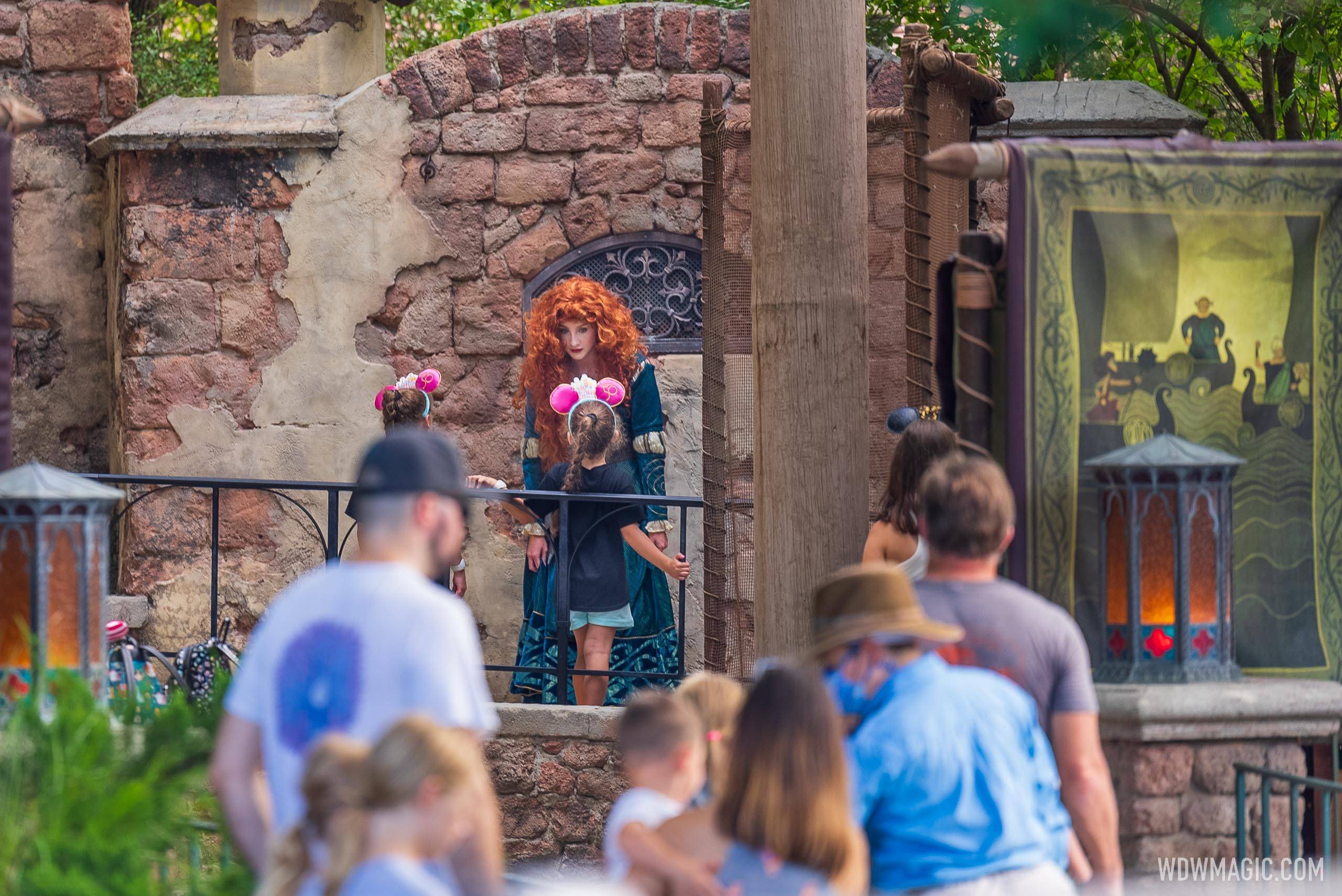 Merida meet and greet at Fairytale Garden reopens at Magic Kingdom