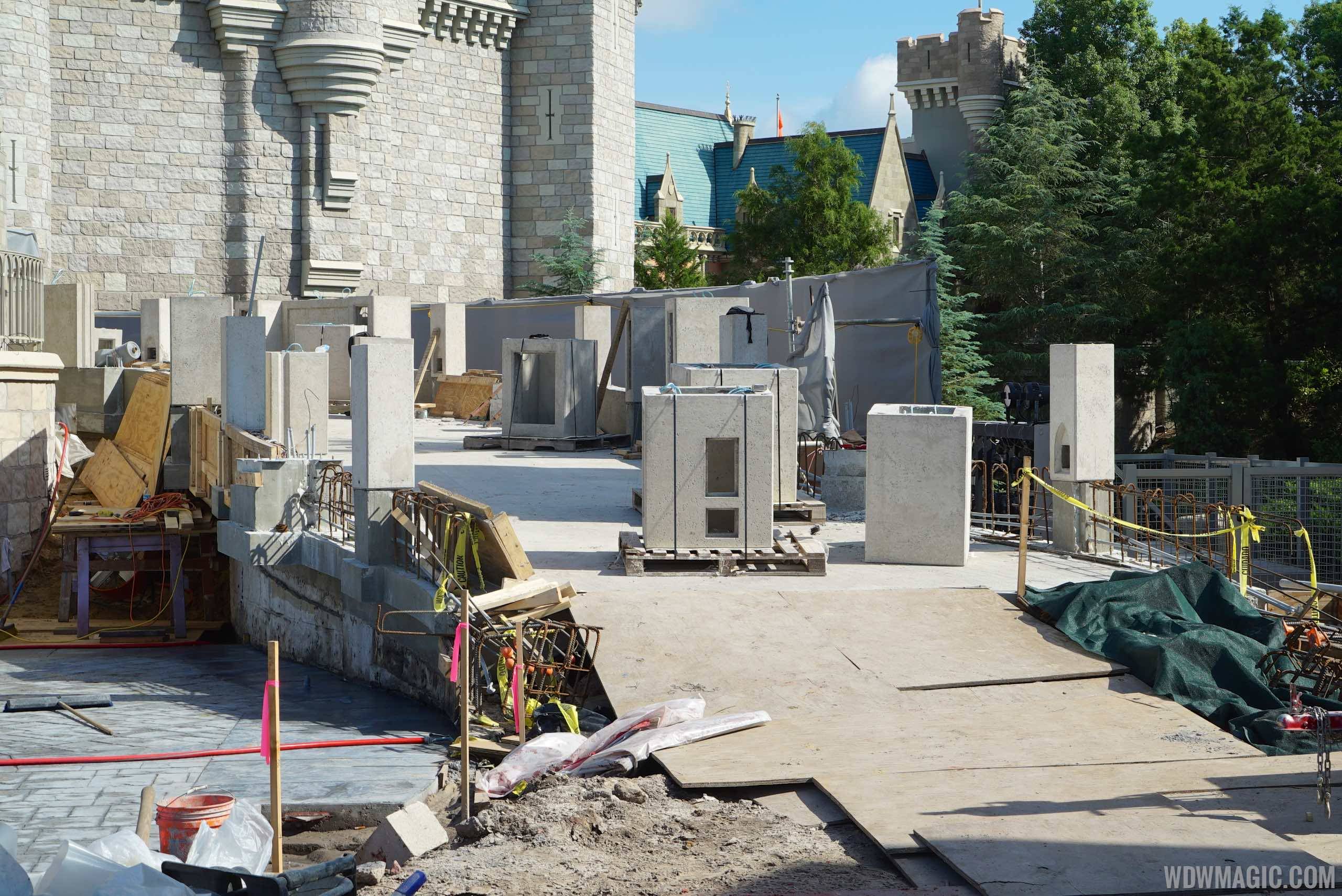 Cinderella Castle turret and forecourt construction