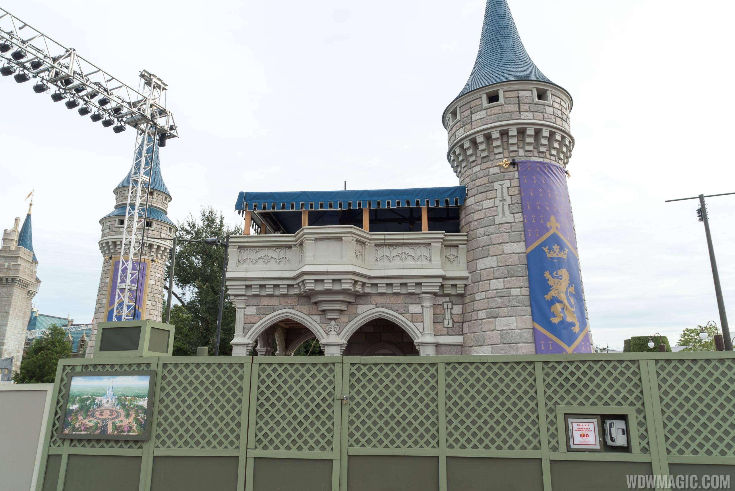 Cinderella Castle turret and forecourt construction