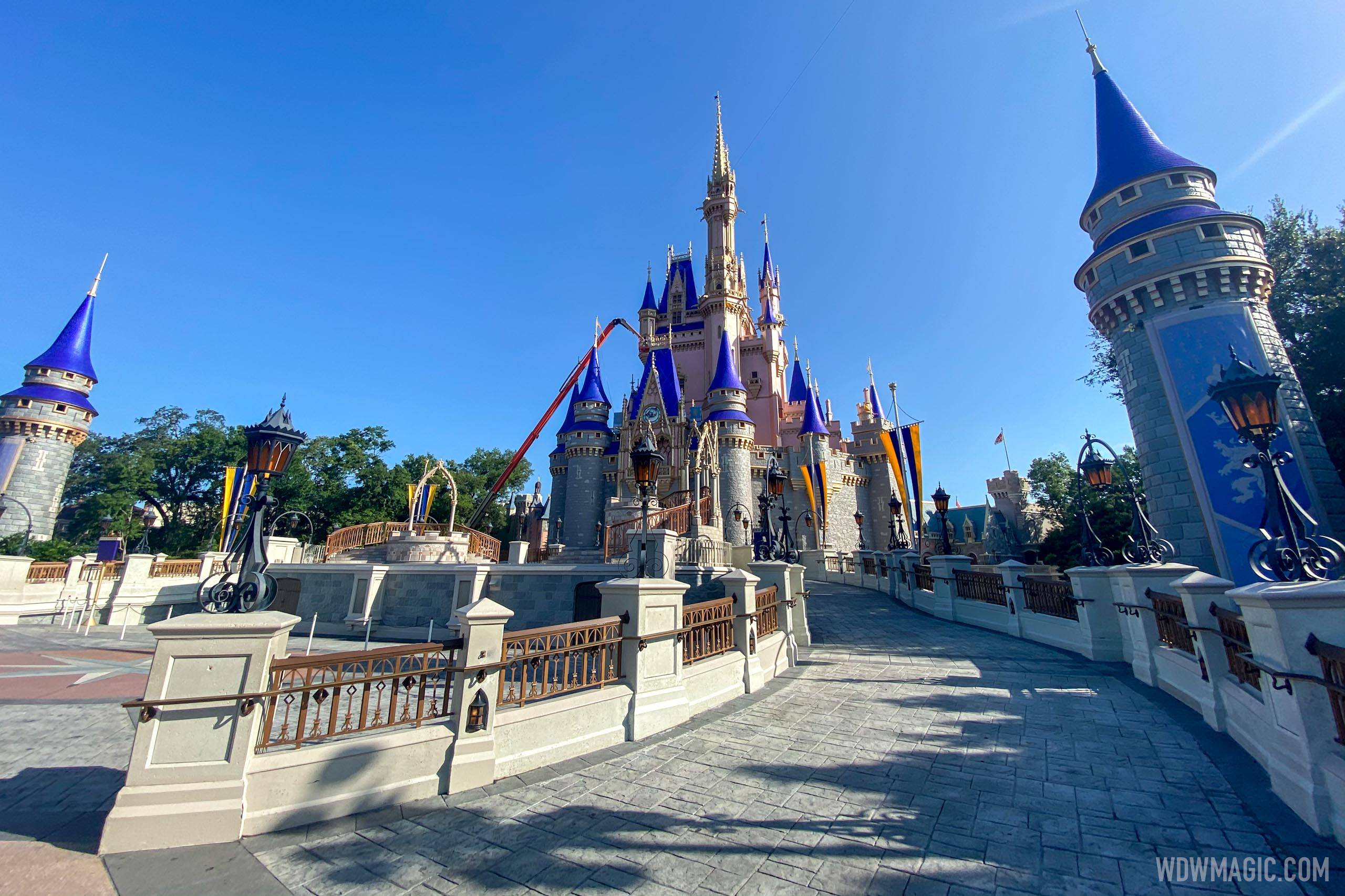 PHOTOS - First look at the nearly complete Cinderella Castle color scheme from inside the Magic Kingdom