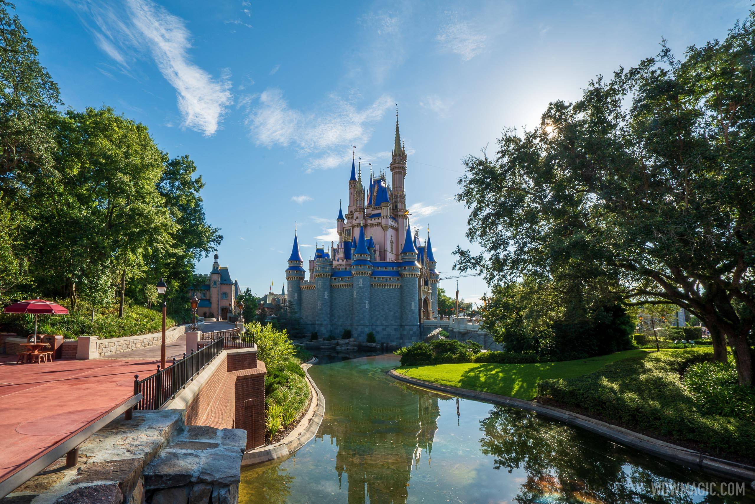 The moat has been refilled as the final step in completing the new look for Cinderella Castle
