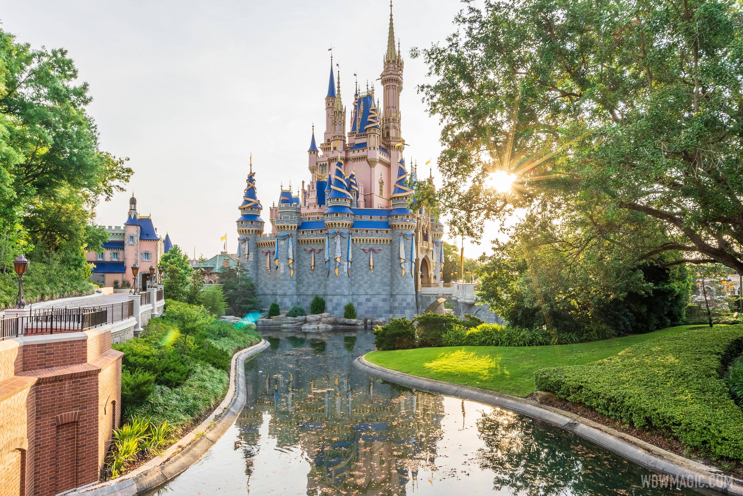 Moat refilled around Cinderella Castle as Disney World 50th anniversary  decoration work wraps up