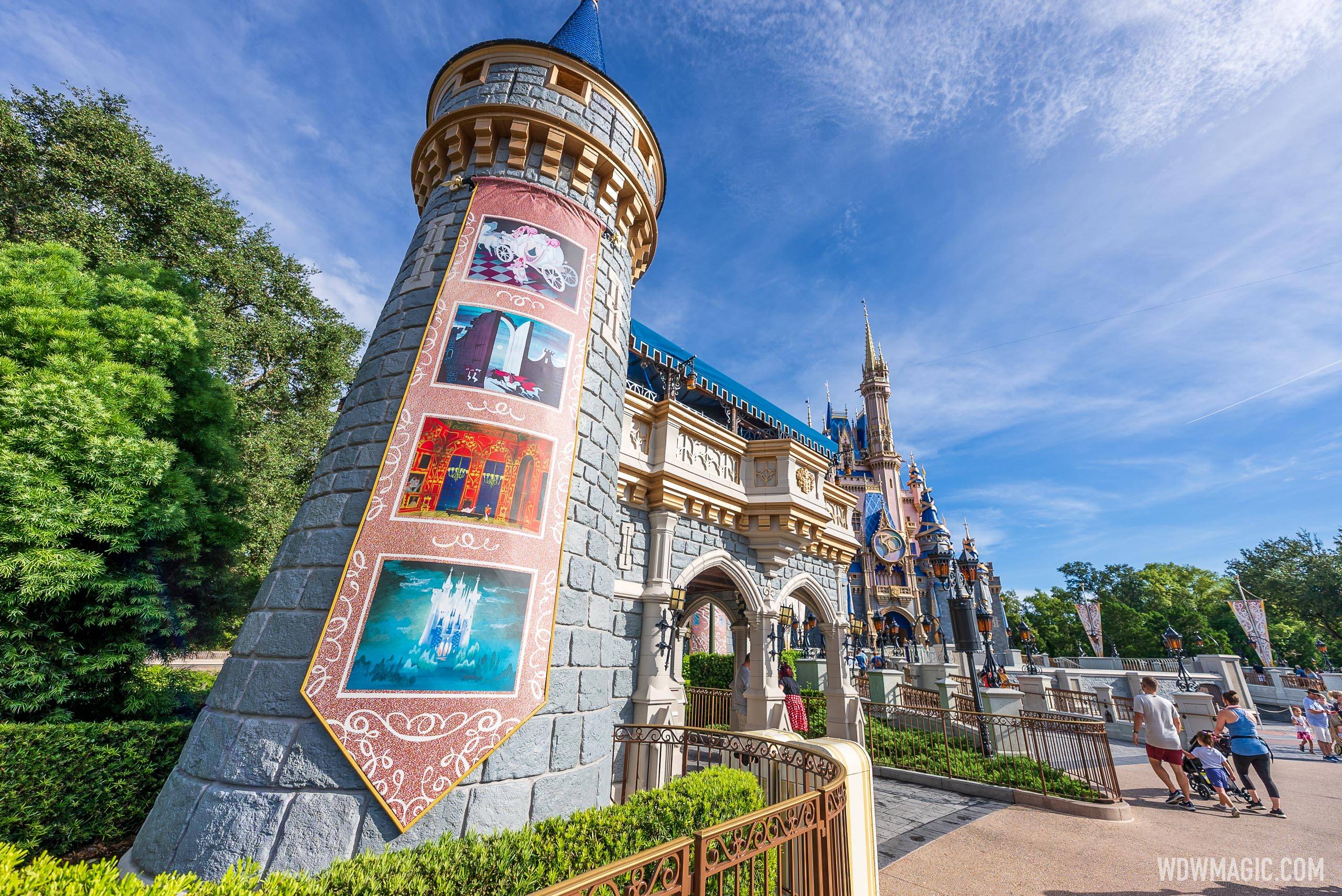 Cinderella Castle 50th anniversary banners
