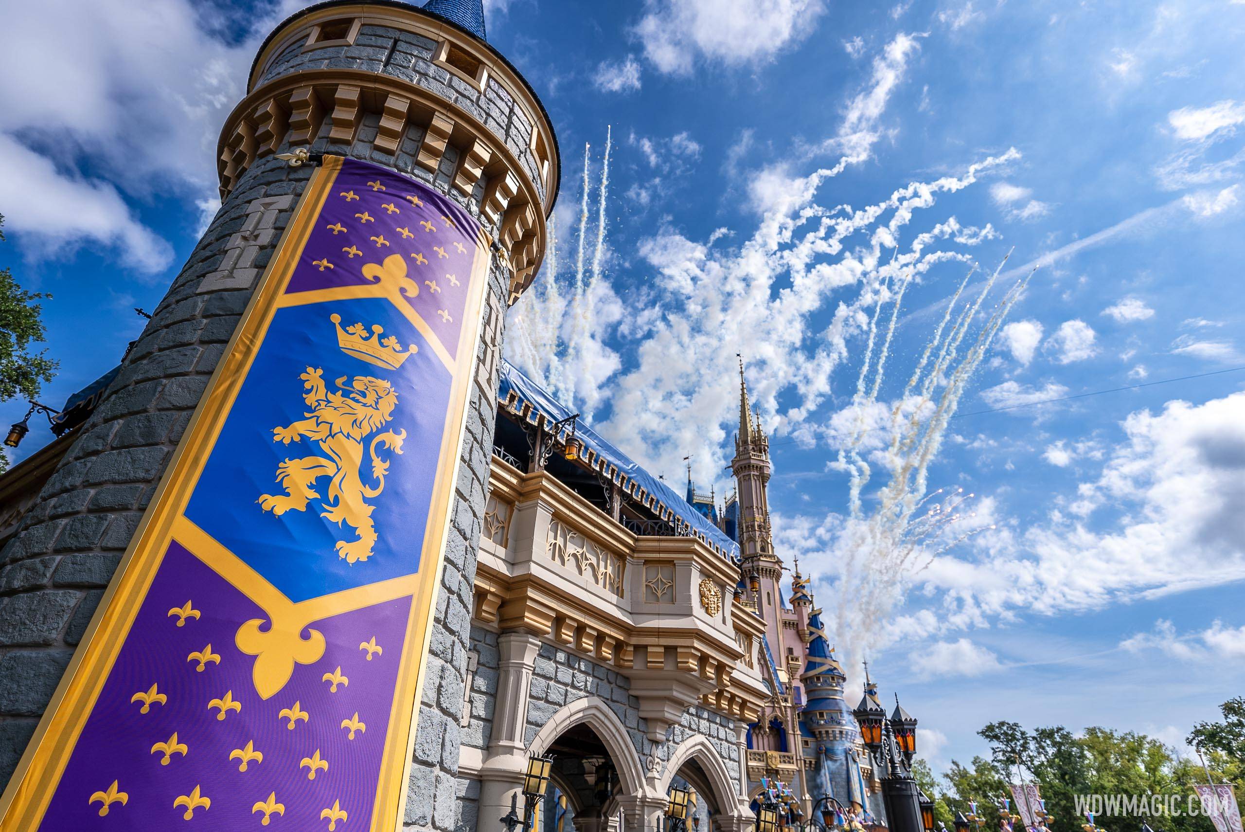 Cinderella Castle turret banners return to pre-50th anniversary design
