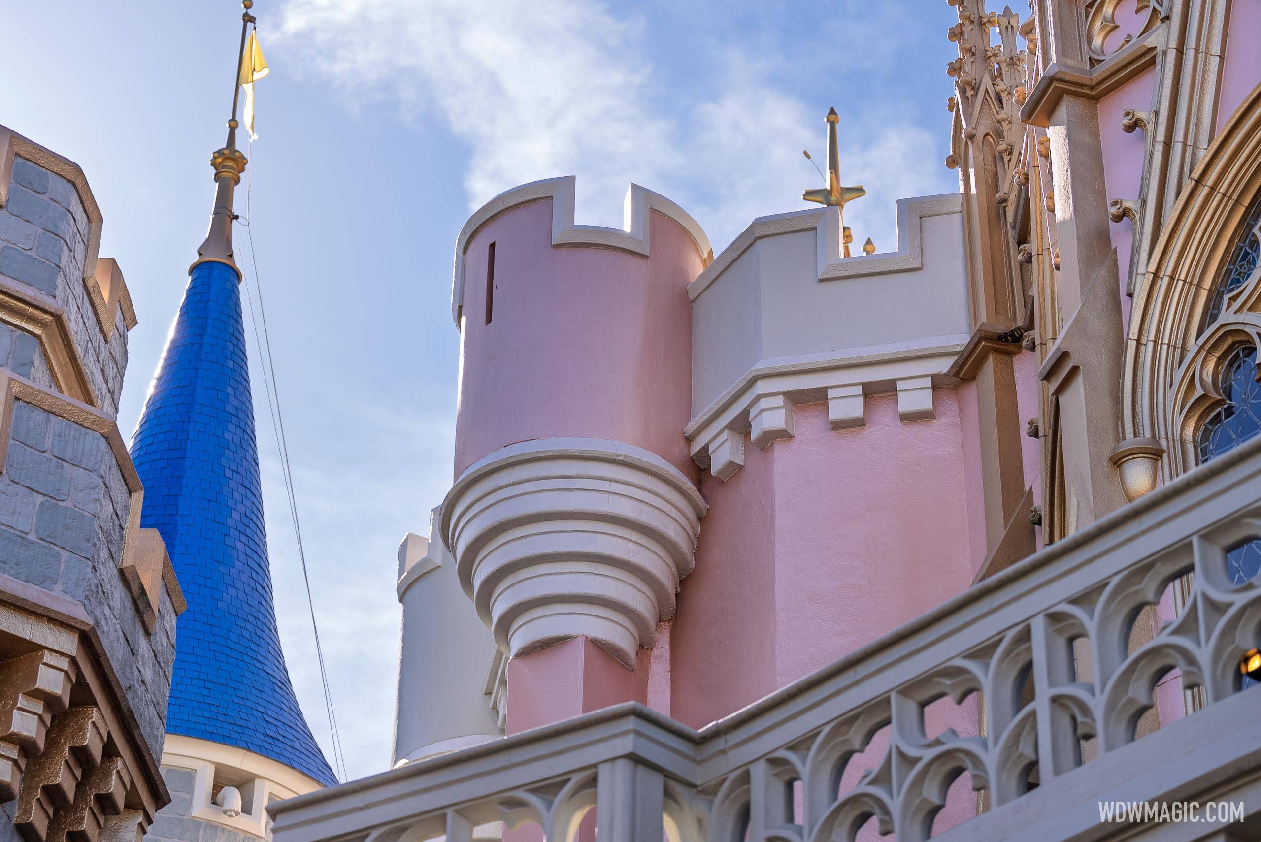 New Cinderella Castle Grey Paint and Moat Draining Progress - February 4 2026