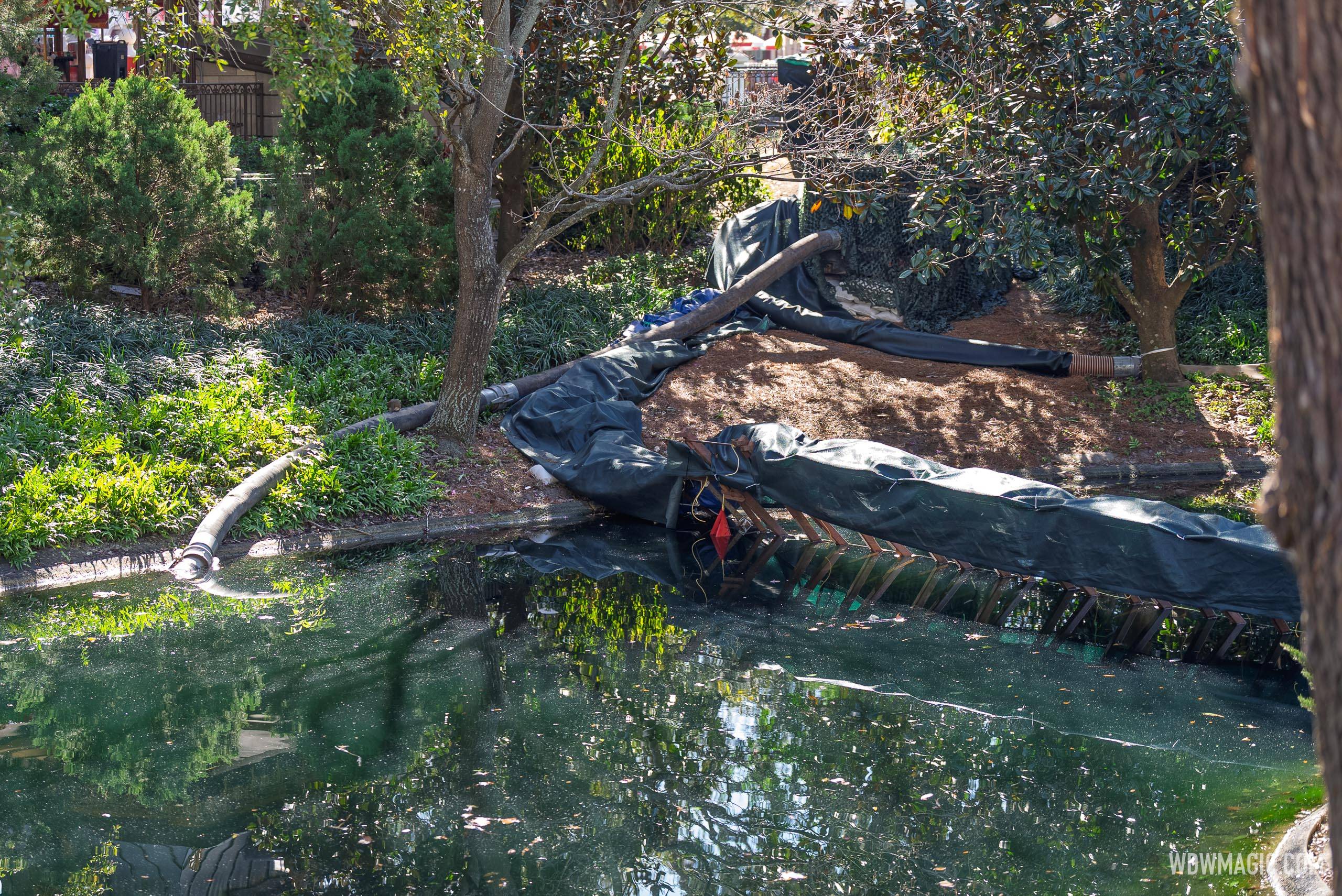 New Cinderella Castle Grey Paint and Moat Draining Progress - February 4 2026