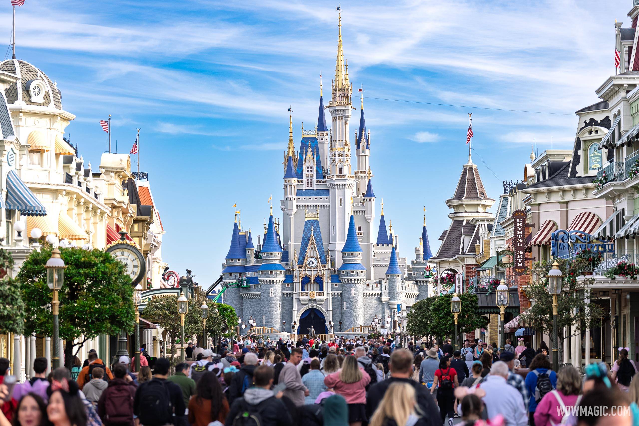 Cinderella Castle Spire Repainting Progress - March 19 2026