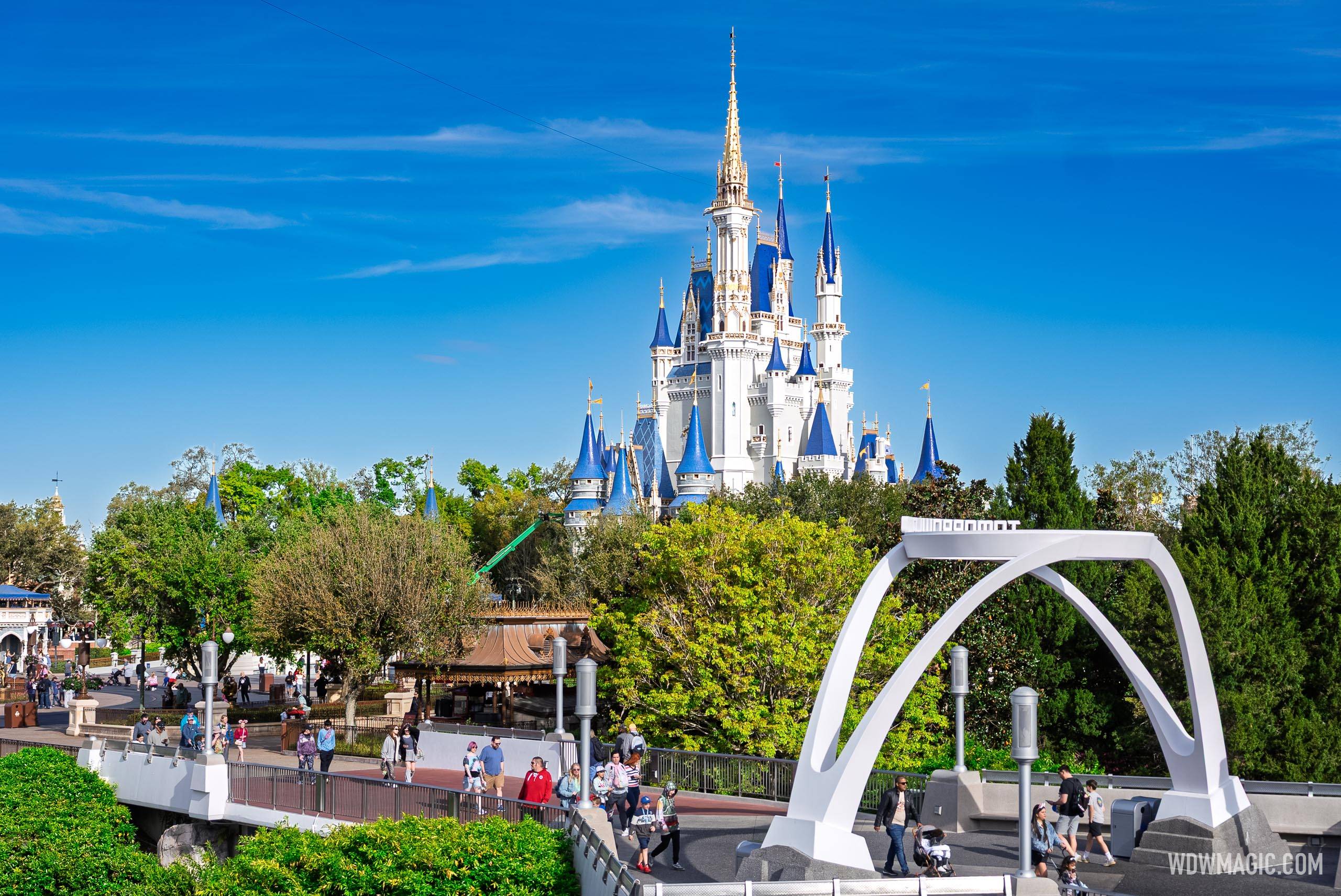 Cinderella Castle Spire Repainting Progress - March 19 2026