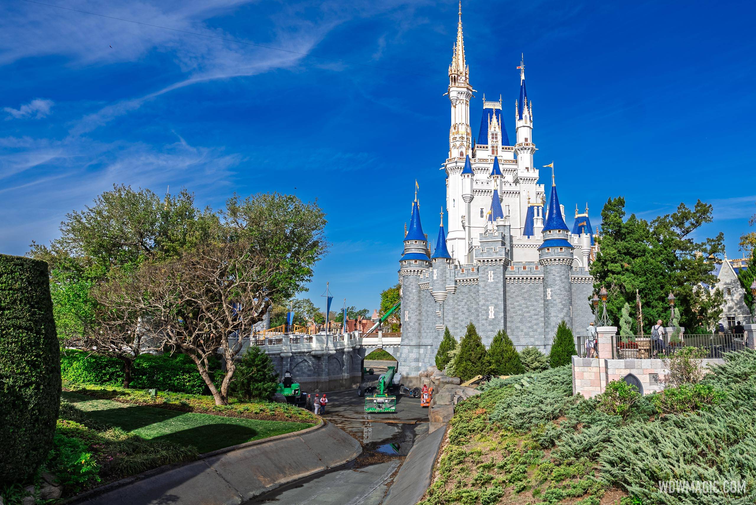 Cinderella Castle Spire Repainting Progress - March 19 2026