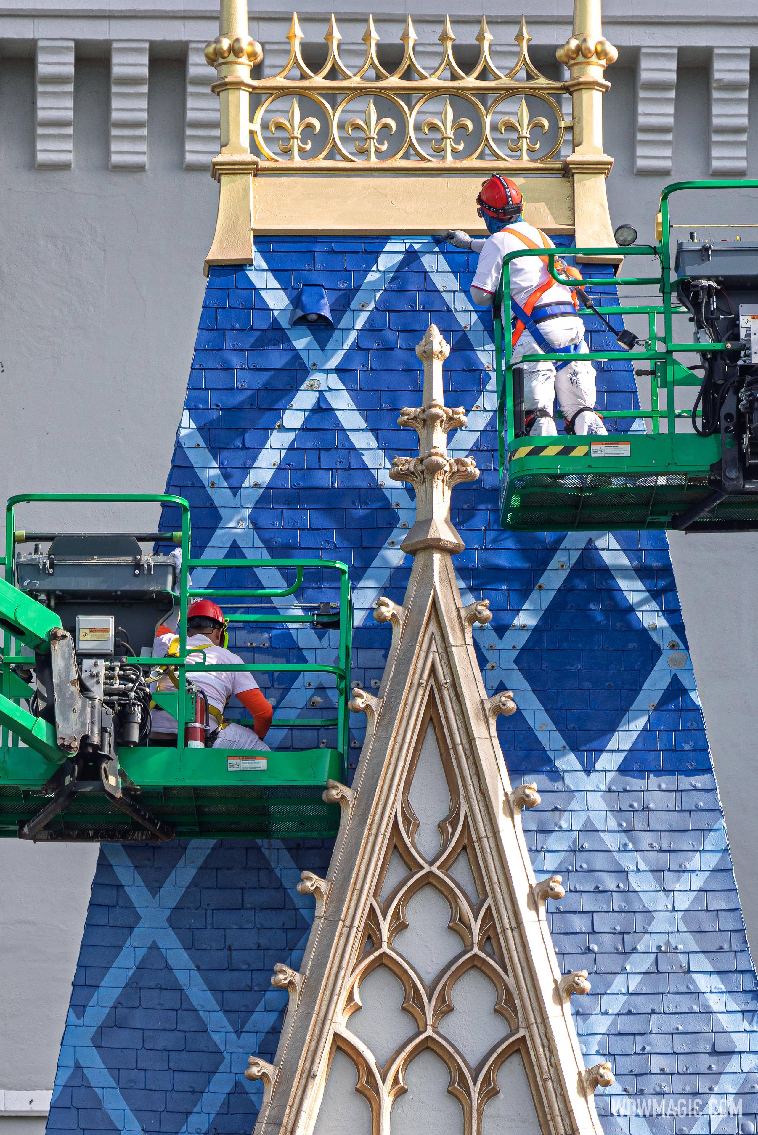 Cinderella Castle Forecourt Turrets Get New Paint