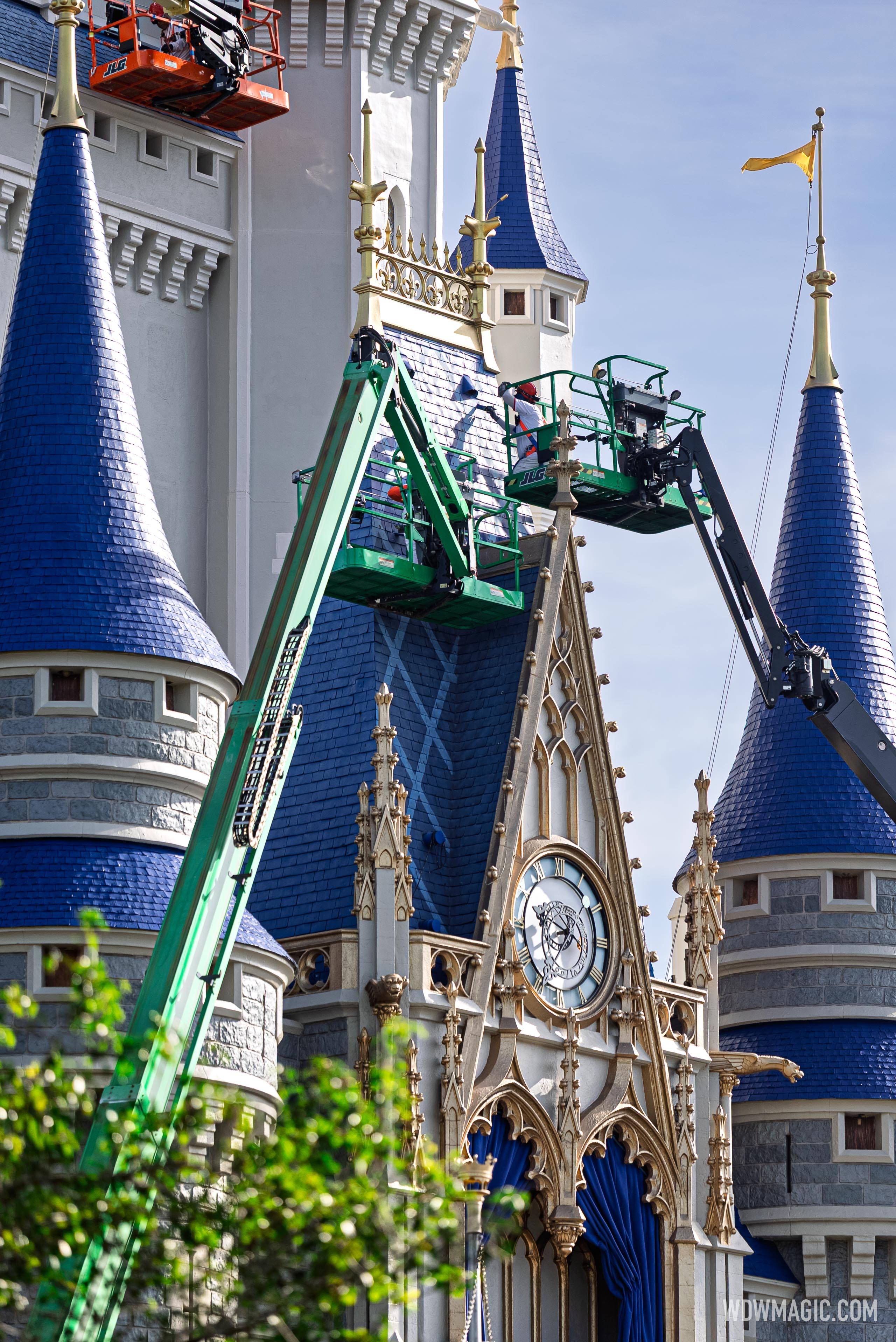 Cinderella Castle Forecourt Turrets Get New Paint